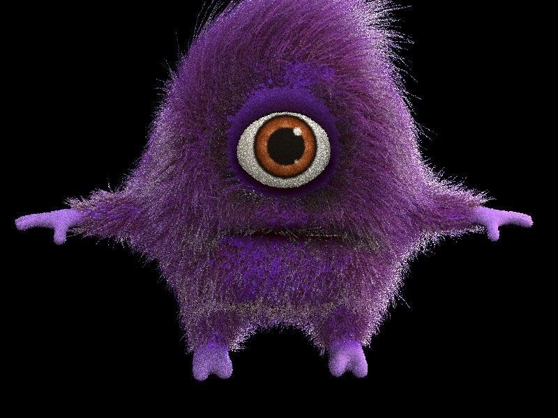 cartoon monster Low-poly 3D model_4