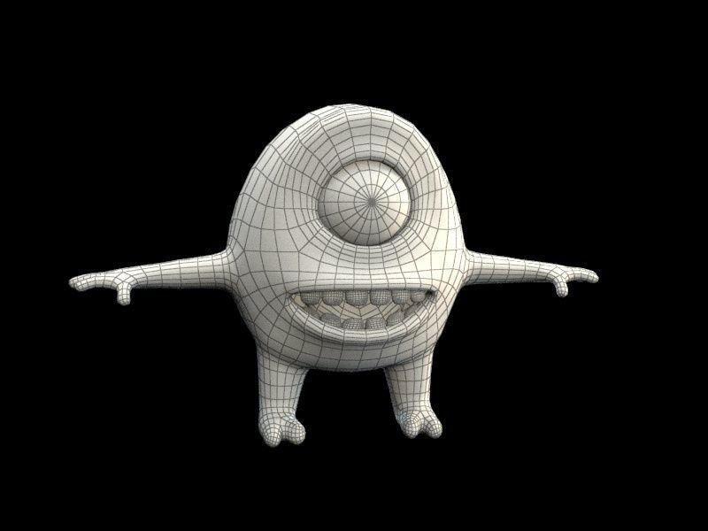 cartoon monster Low-poly 3D model_6