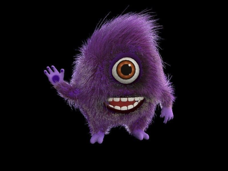 cartoon monster Low-poly 3D model_1