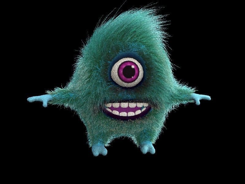 cartoon monster Low-poly 3D model_10