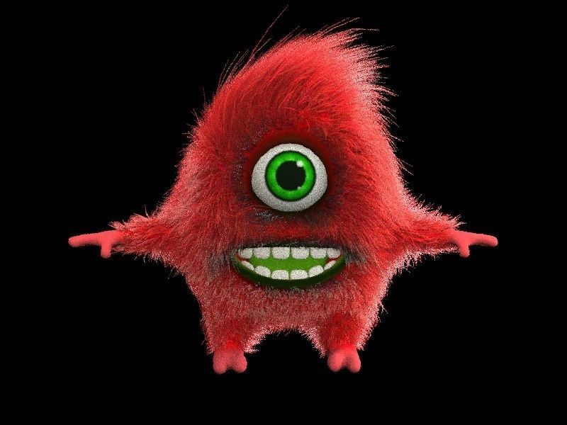 cartoon monster Low-poly 3D model_9