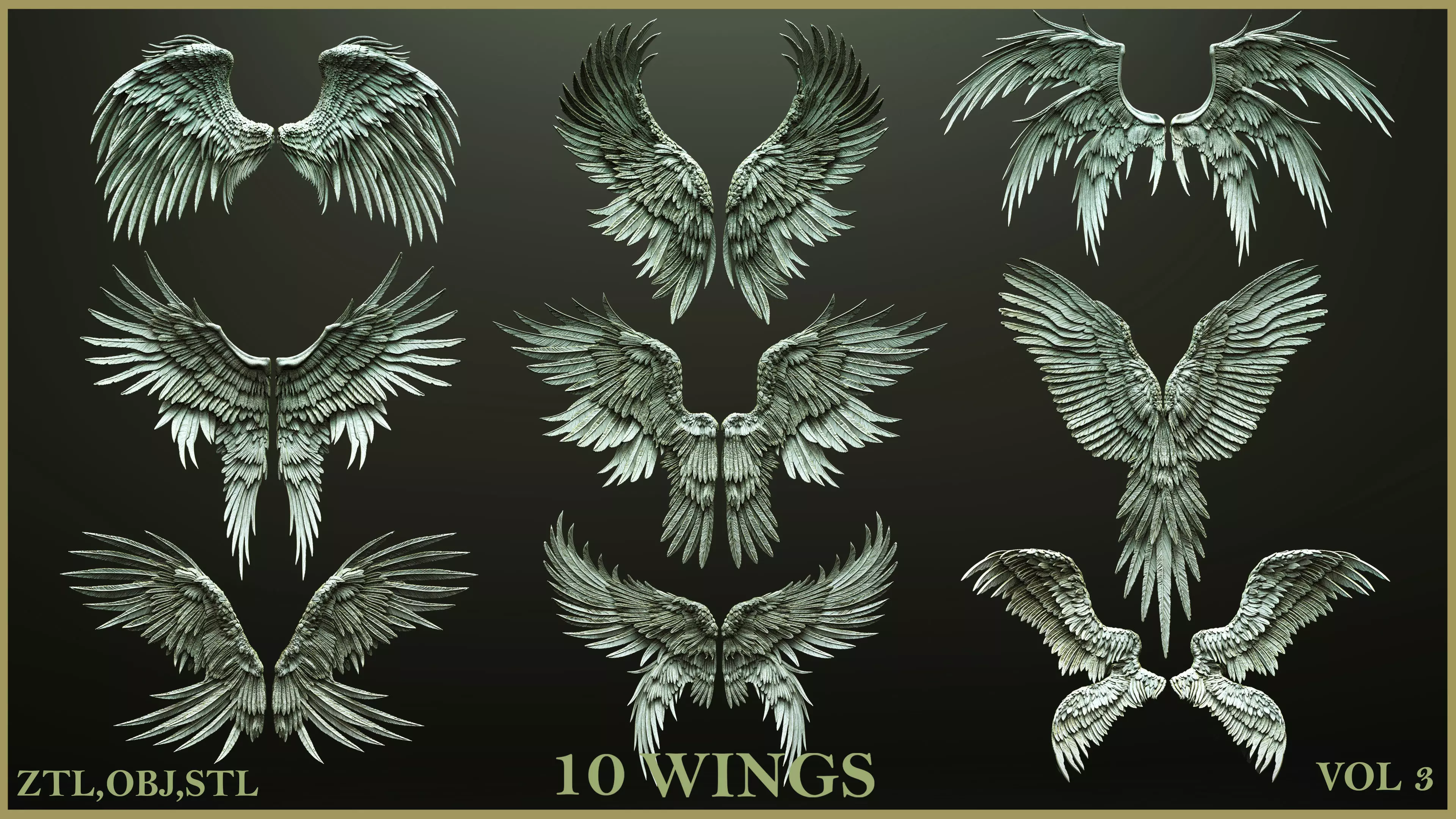 10 Wings 3D model_0
