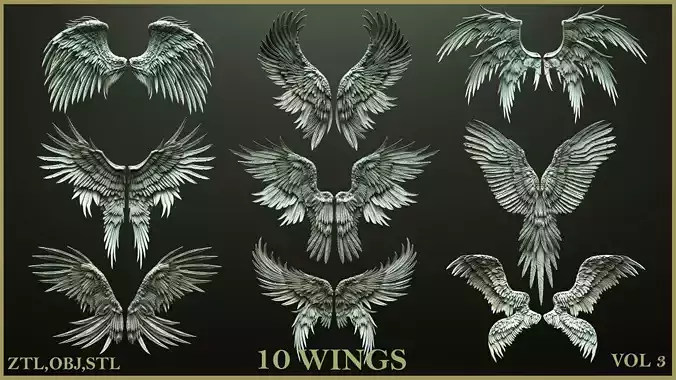 10 Wings 3D model