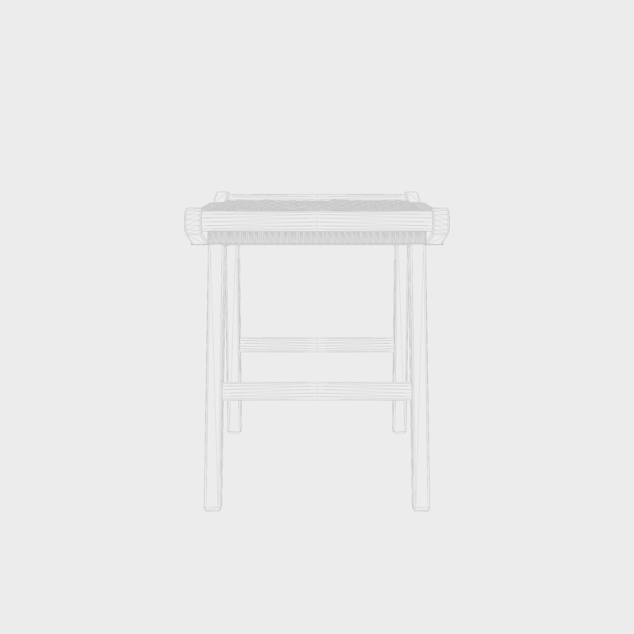 3D Model of a sturdy wooden stool with a seat Low-poly 3D model_8