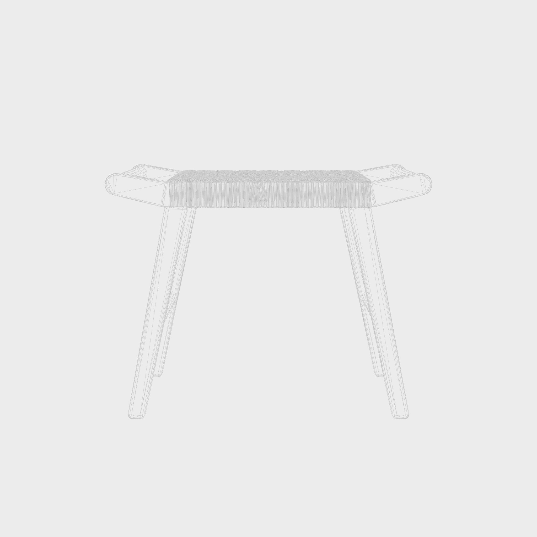 3D Model of a sturdy wooden stool with a seat Low-poly 3D model_6