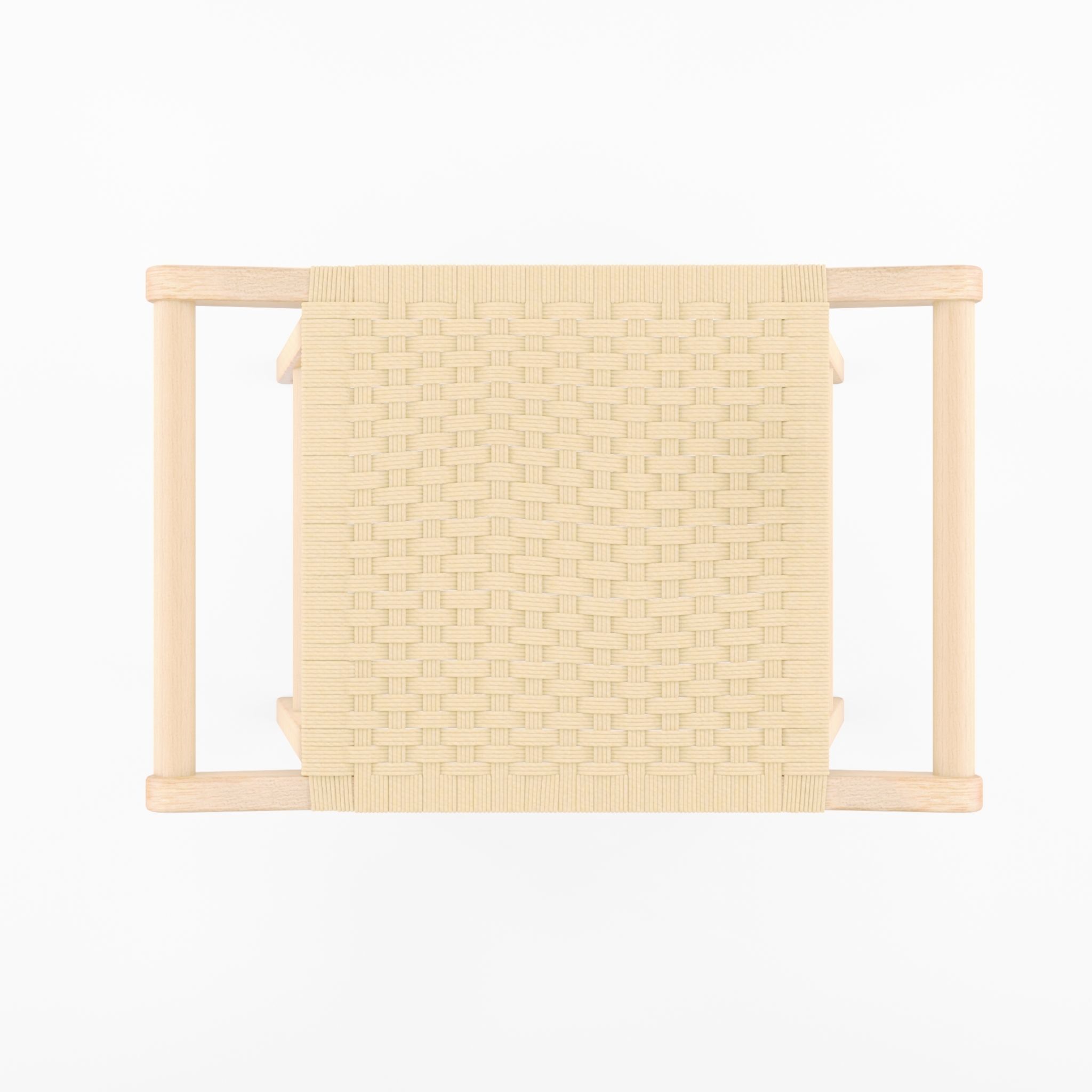 3D Model of a sturdy wooden stool with a seat Low-poly 3D model_4