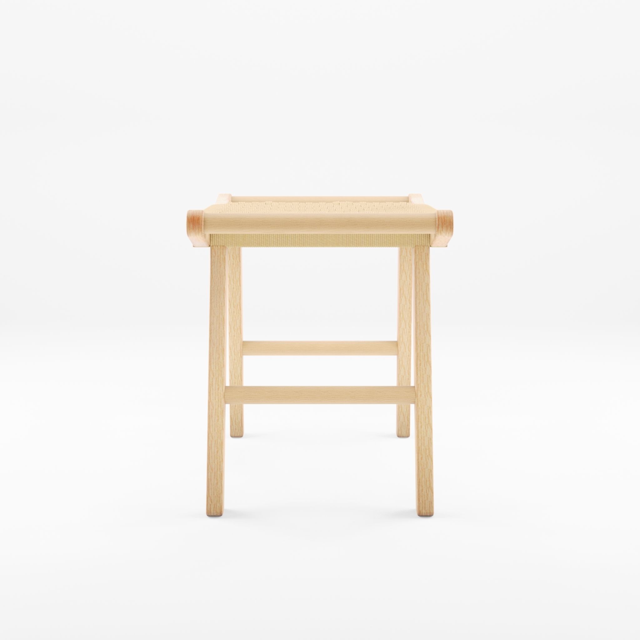 3D Model of a sturdy wooden stool with a seat Low-poly 3D model_3