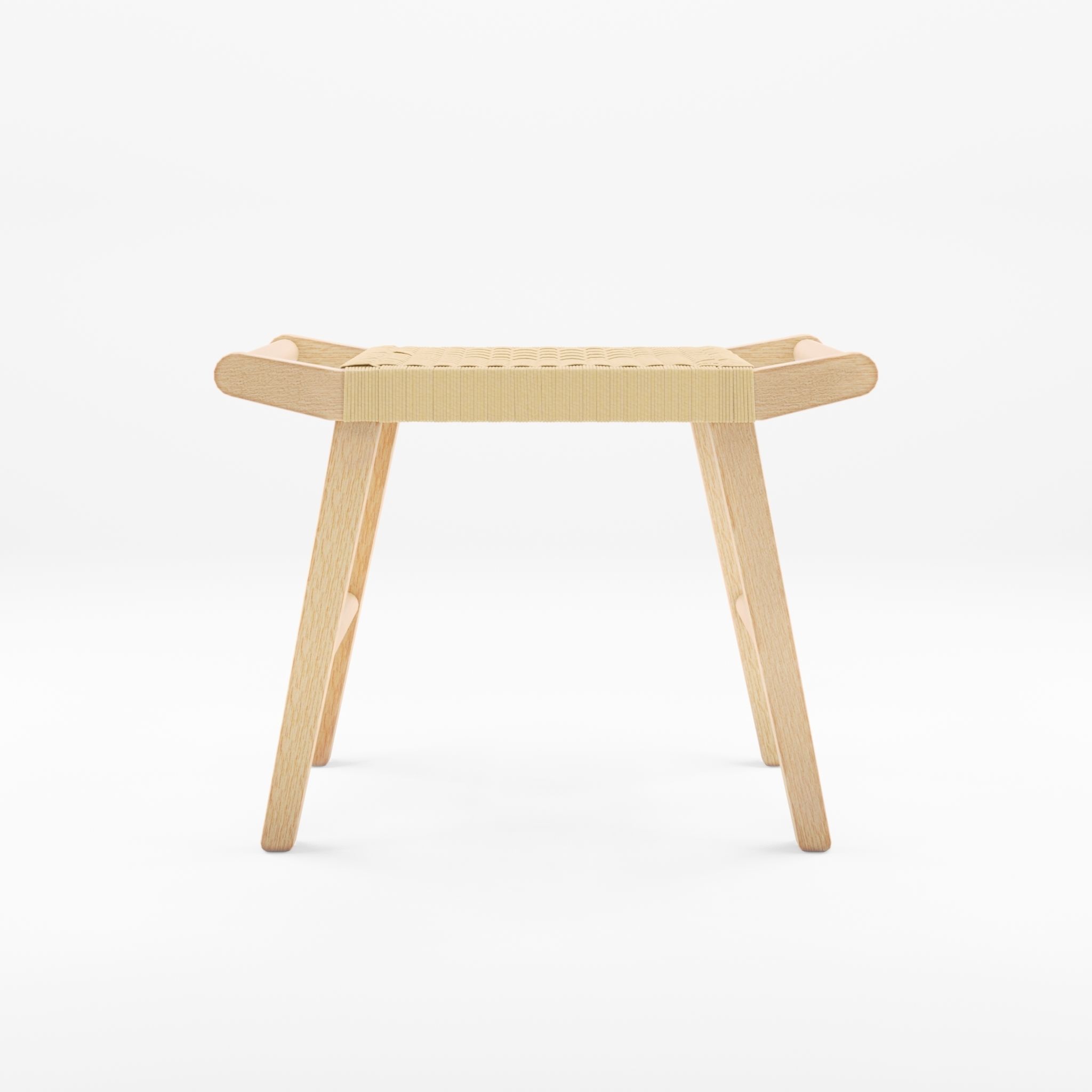 3D Model of a sturdy wooden stool with a seat Low-poly 3D model_1