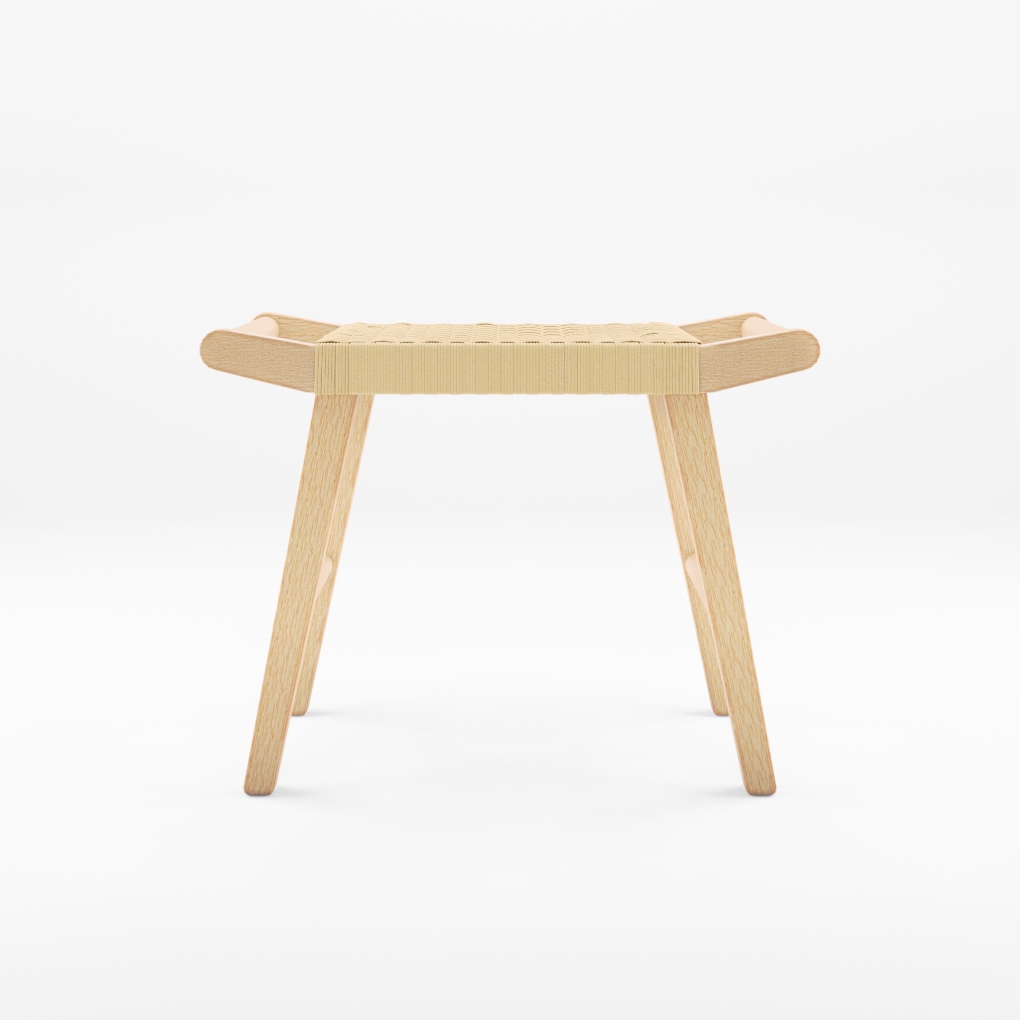 3D Model of a sturdy wooden stool with a seat Low-poly 3D model_2