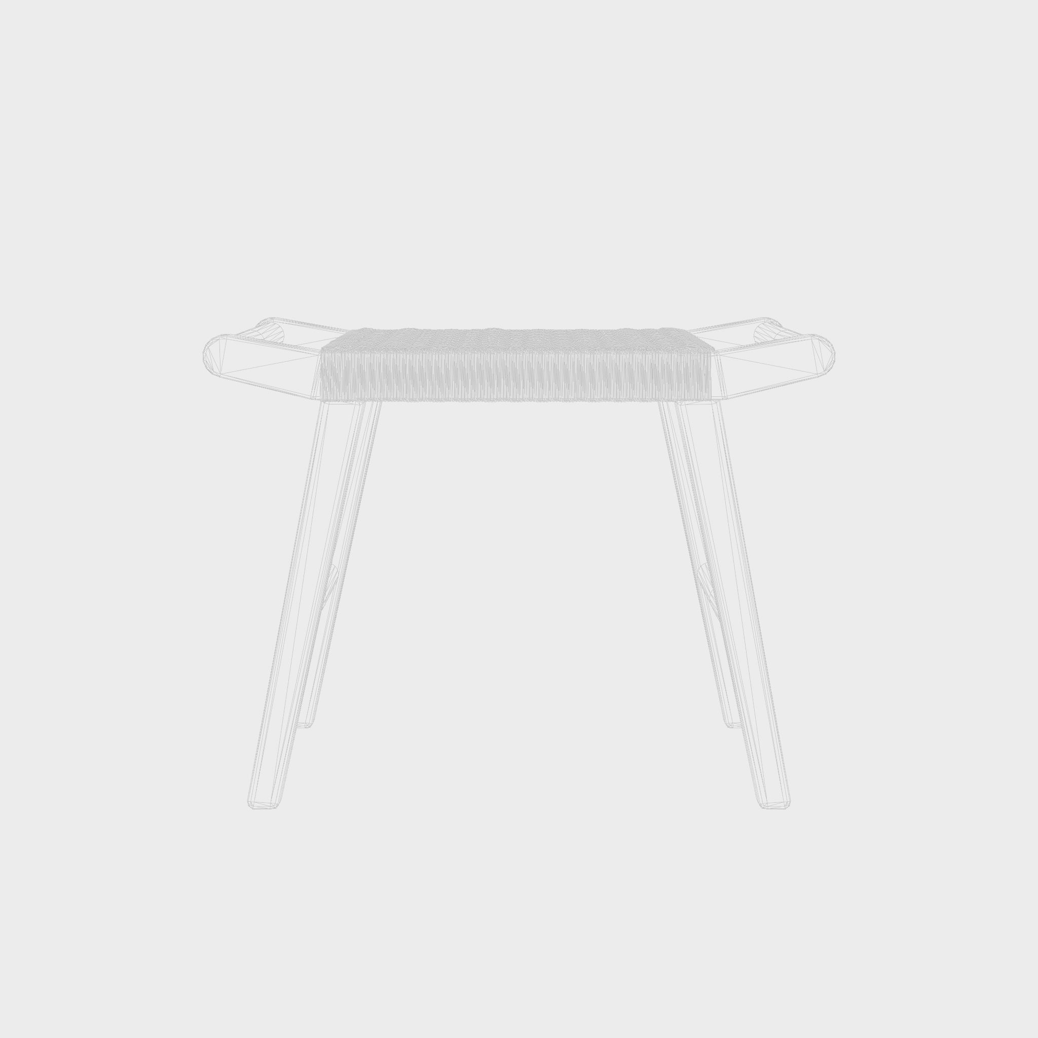 3D Model of a sturdy wooden stool with a seat Low-poly 3D model_7