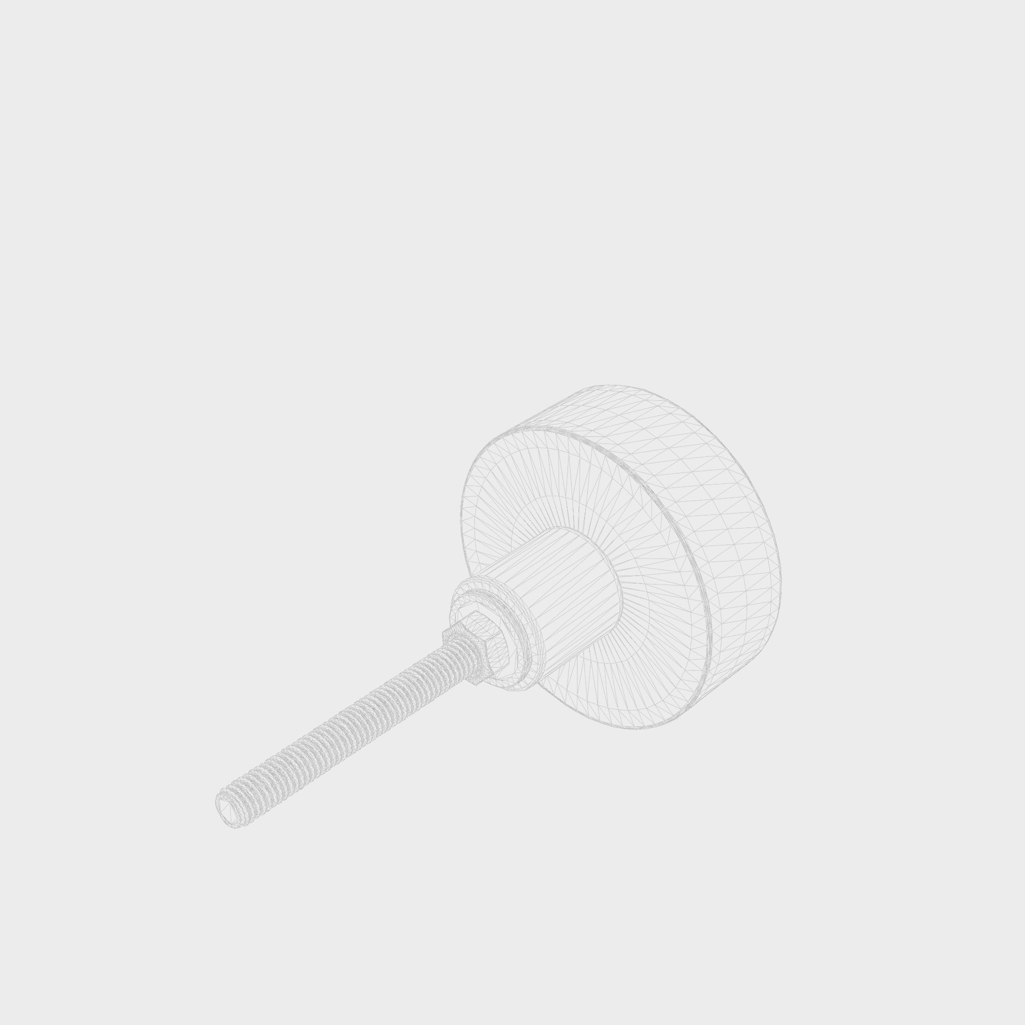 3D Model of a knob in marble with a screw Low-poly 3D model_5