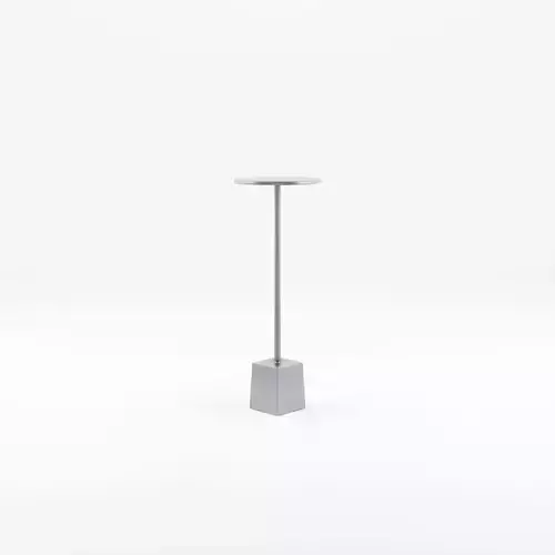 3D Model of a side table in metal with a round table top