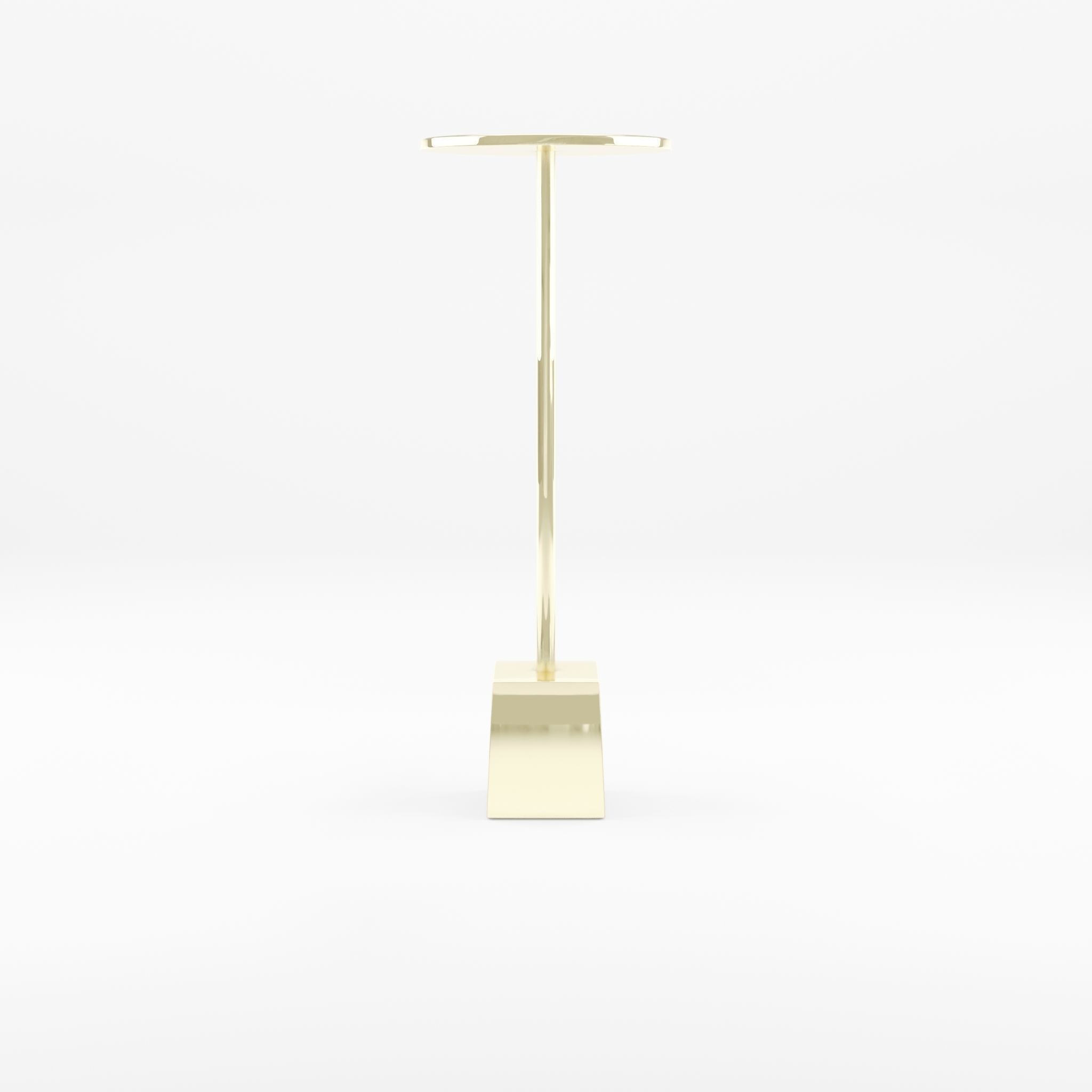 3D Model of a side table in metal with a round table top Low-poly 3D model_3