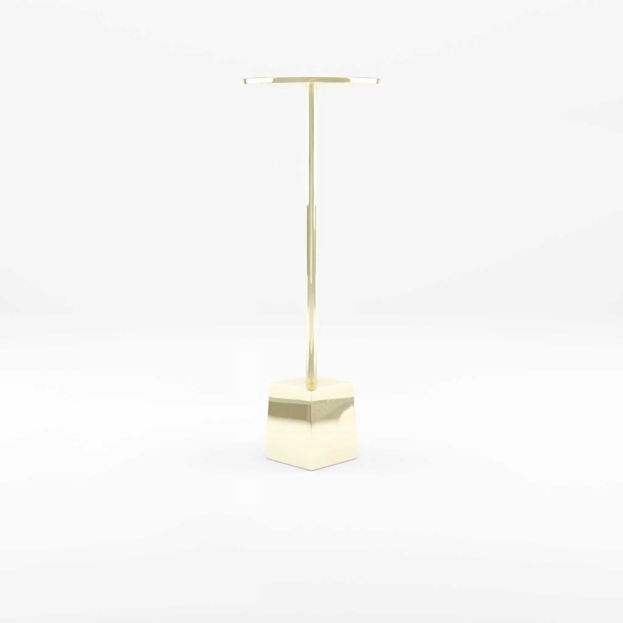 3D Model of a side table in metal with a round table top Low-poly 3D model_0