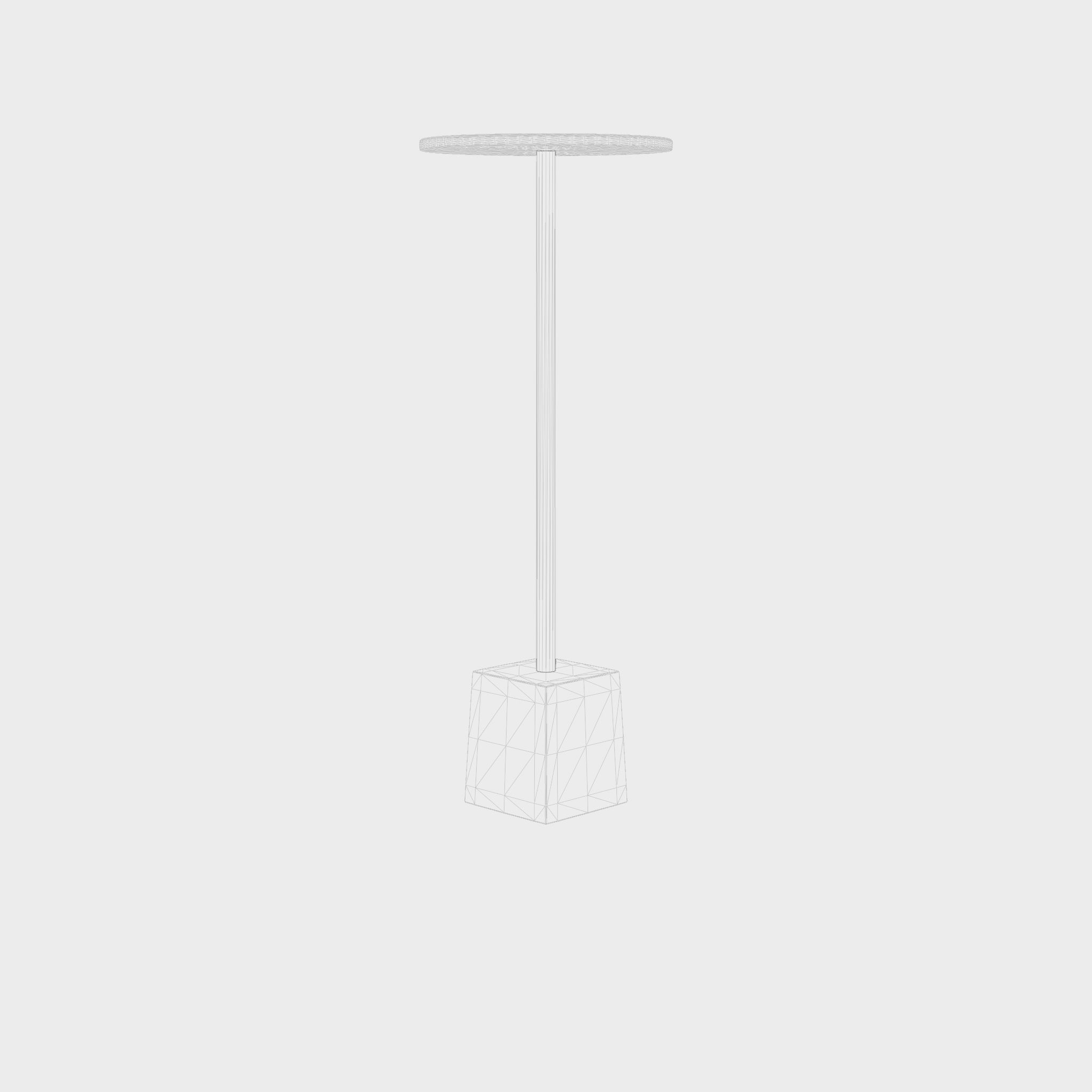 3D Model of a side table in metal with a round table top Low-poly 3D model_5