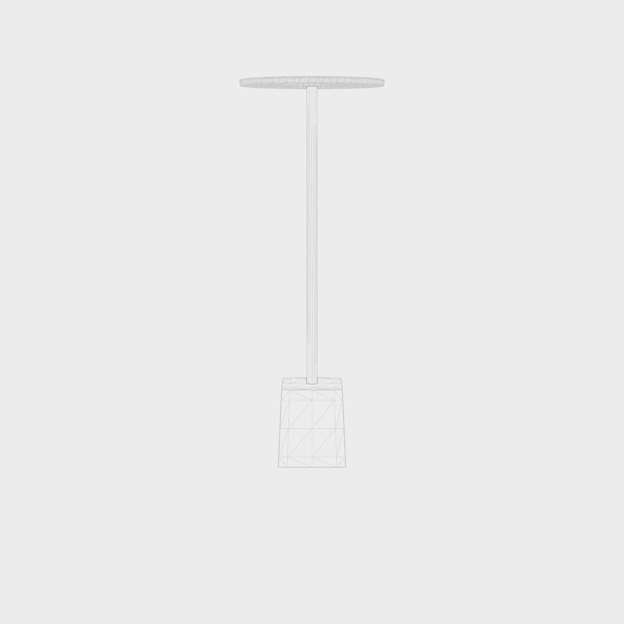 3D Model of a side table in metal with a round table top Low-poly 3D model_7