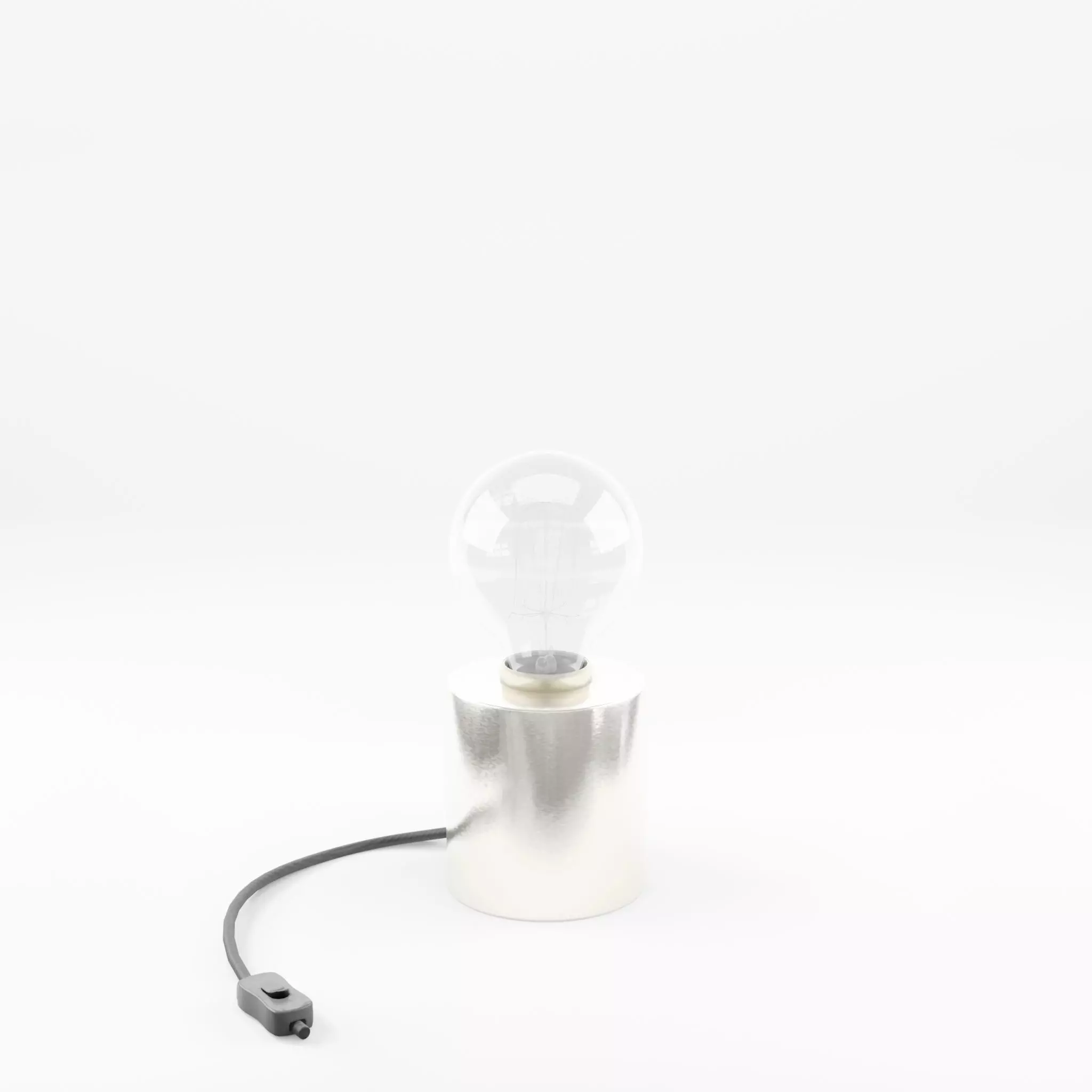 3D Model of Small cylindrical metal lamp base Low-poly 3D model_0