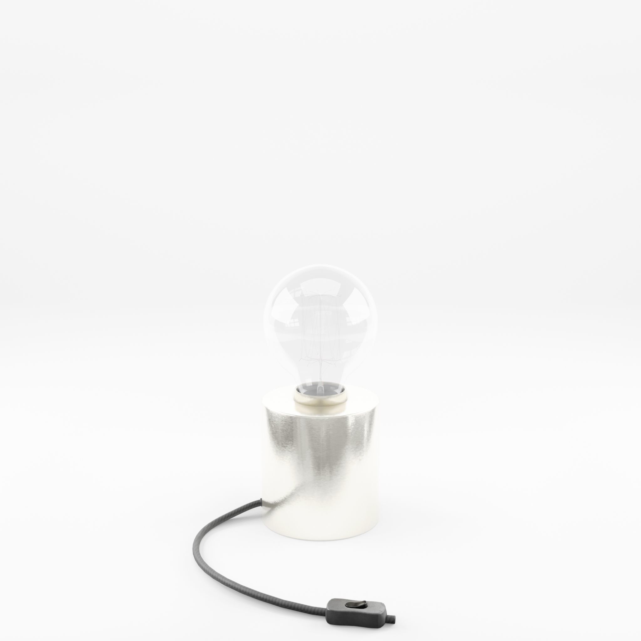 3D Model of Small cylindrical metal lamp base Low-poly 3D model_3