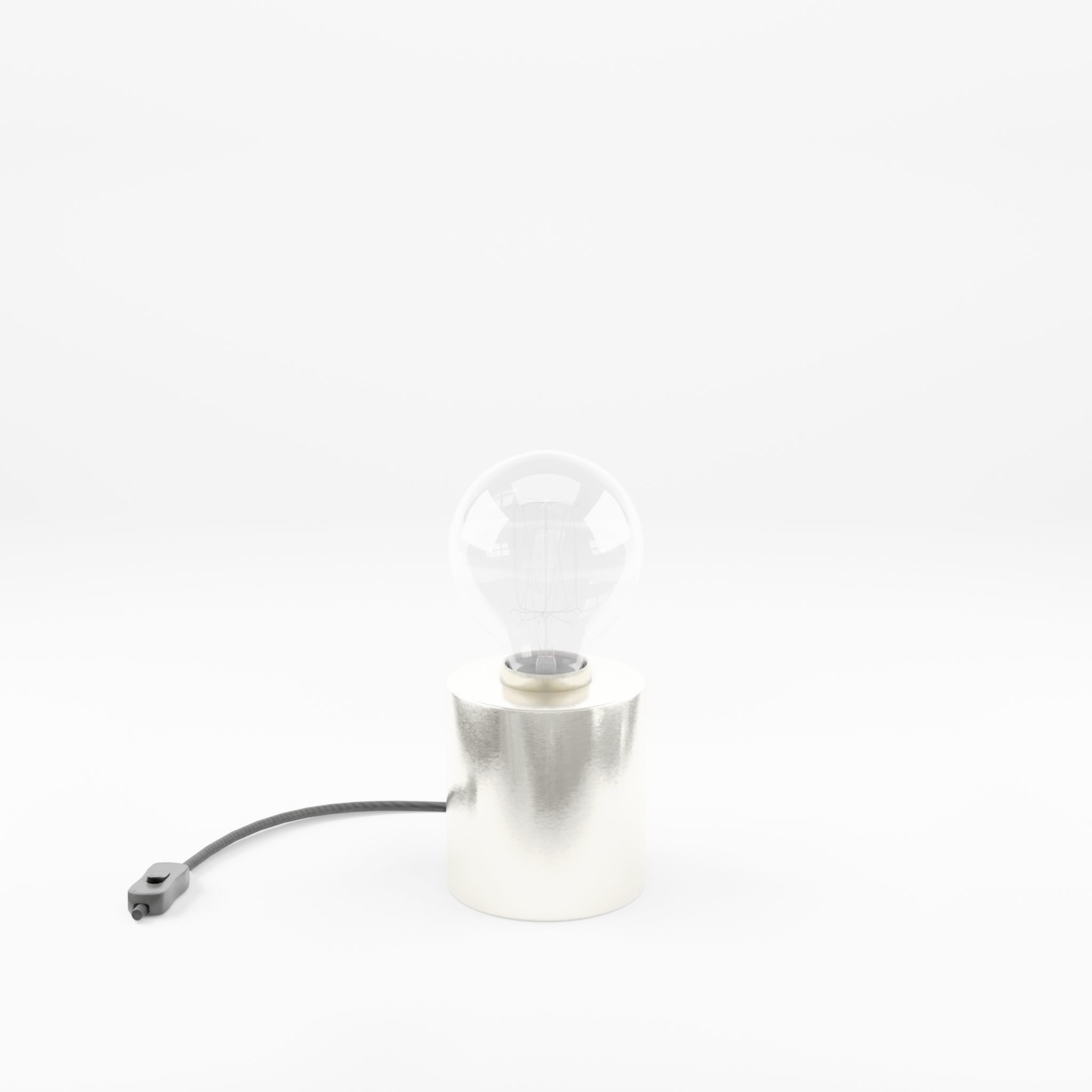 3D Model of Small cylindrical metal lamp base Low-poly 3D model_2