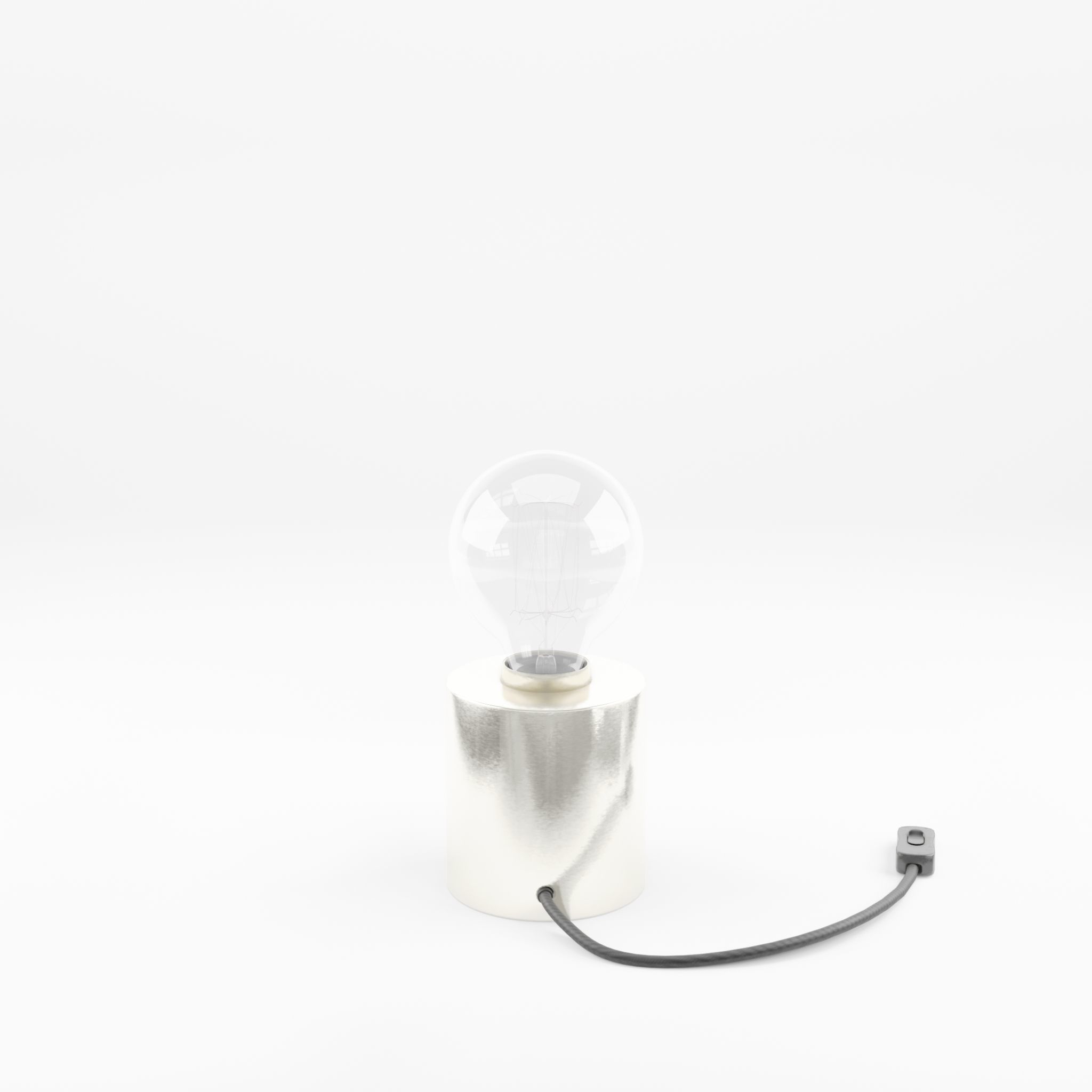 3D Model of Small cylindrical metal lamp base Low-poly 3D model_1