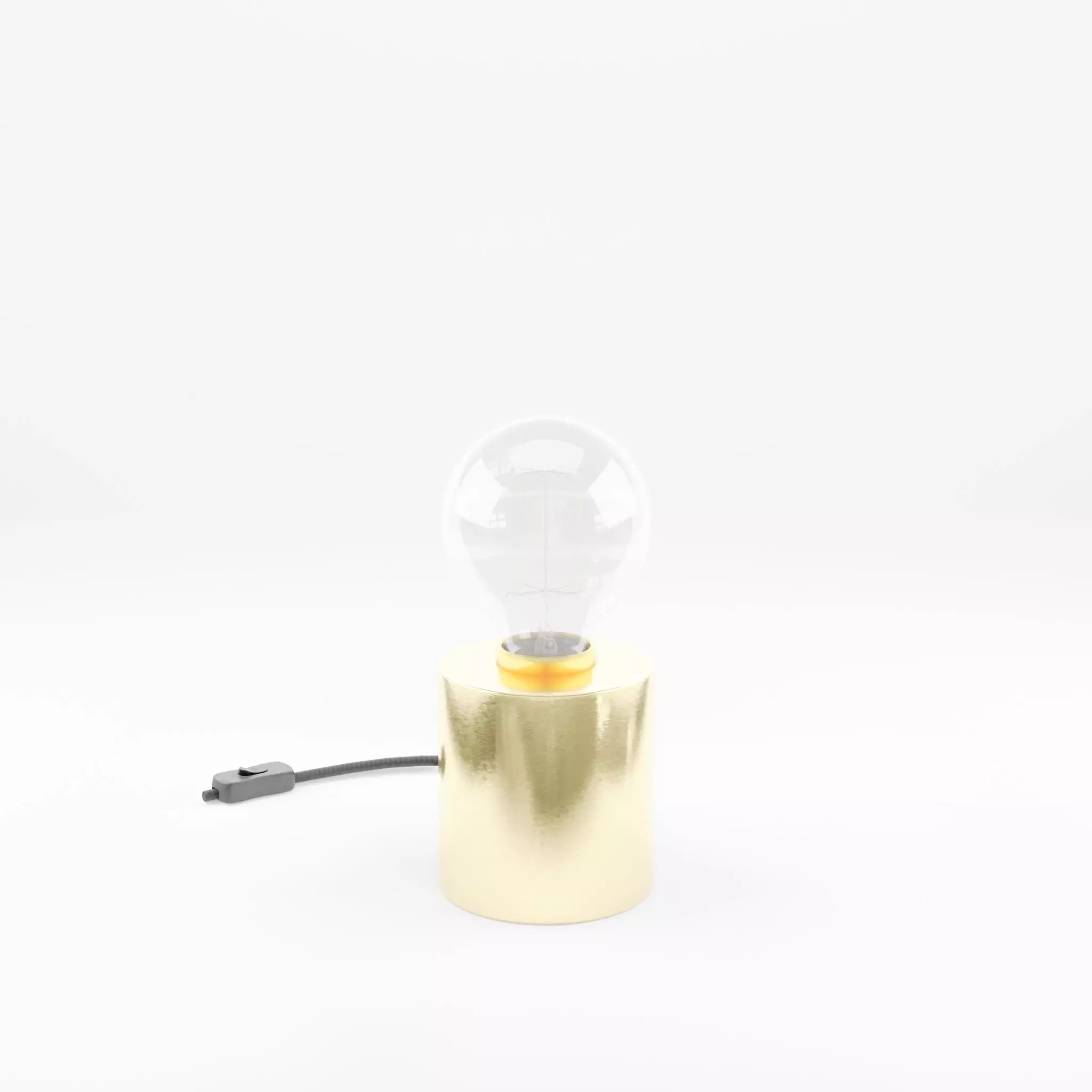 3D Model of Small cylindrical metal lamp base Low-poly 3D model_0