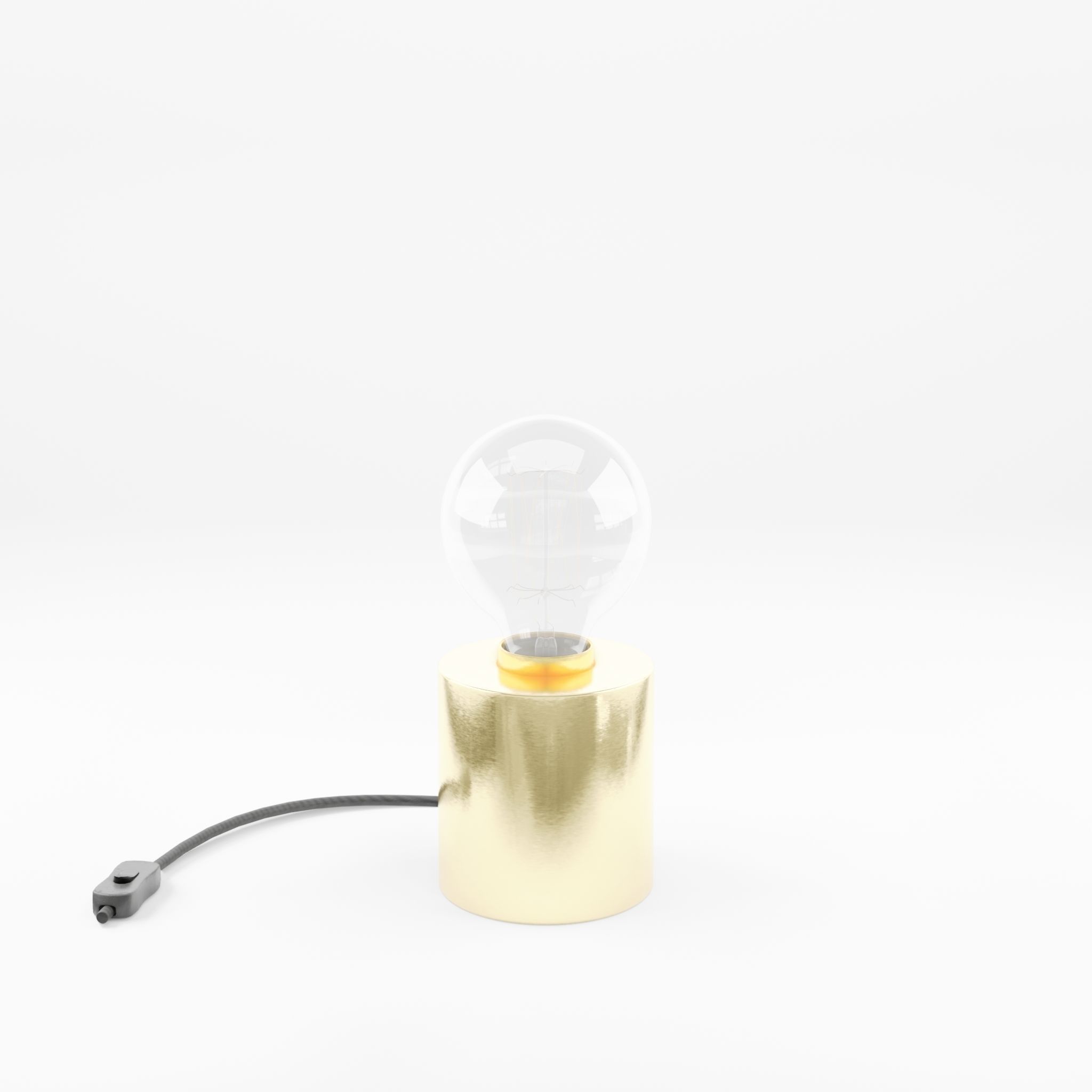 3D Model of Small cylindrical metal lamp base Low-poly 3D model_3