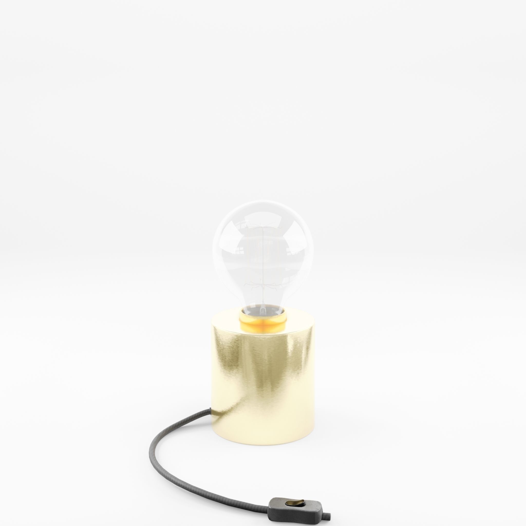 3D Model of Small cylindrical metal lamp base Low-poly 3D model_1