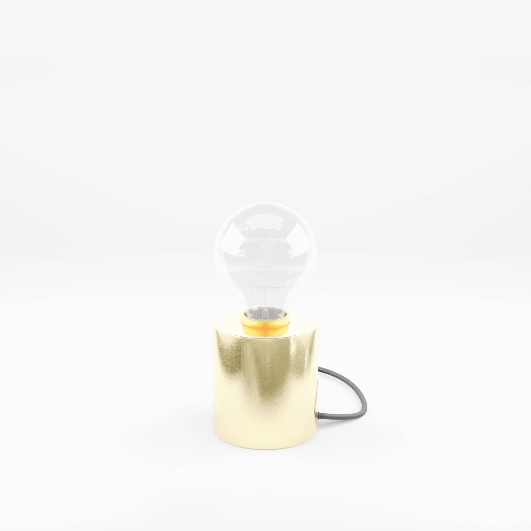 3D Model of Small cylindrical metal lamp base Low-poly 3D model_2