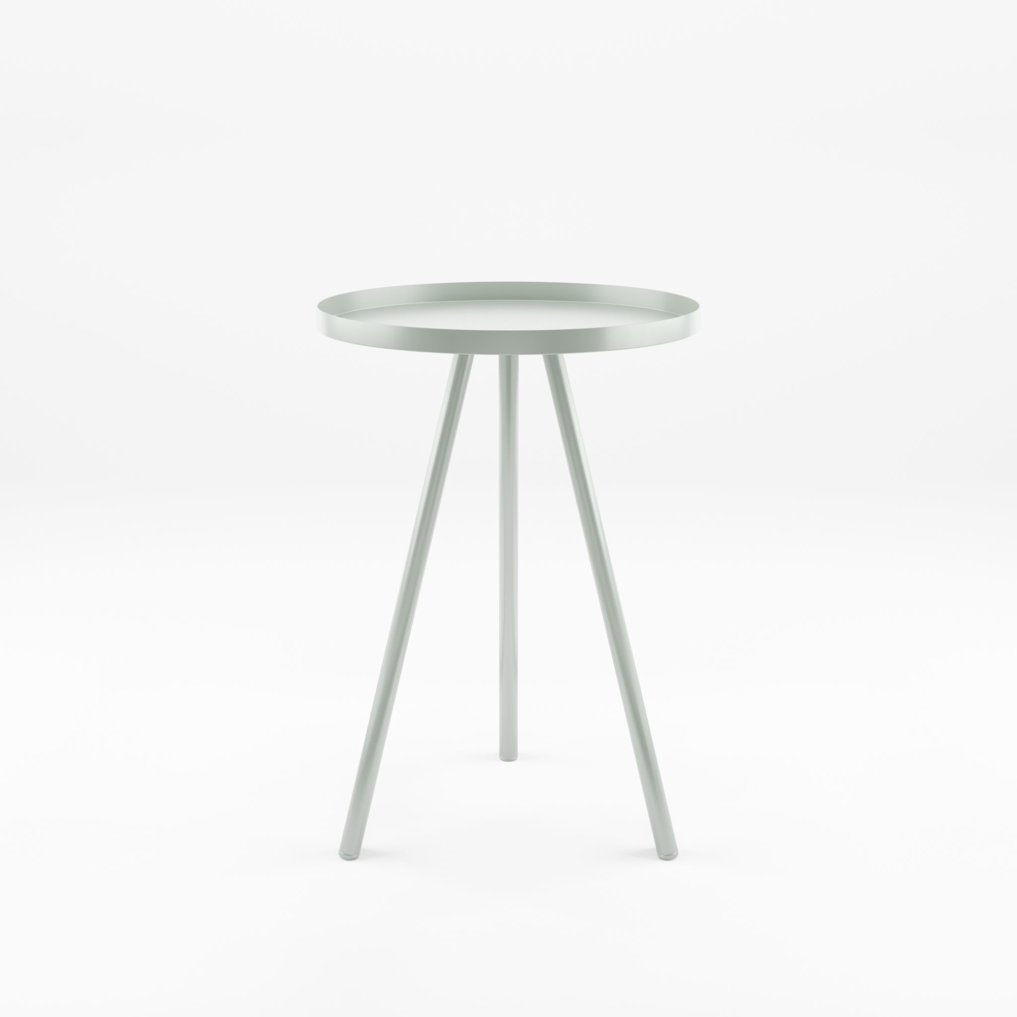 3D Model of a small side table in painted metal Low-poly 3D model_1
