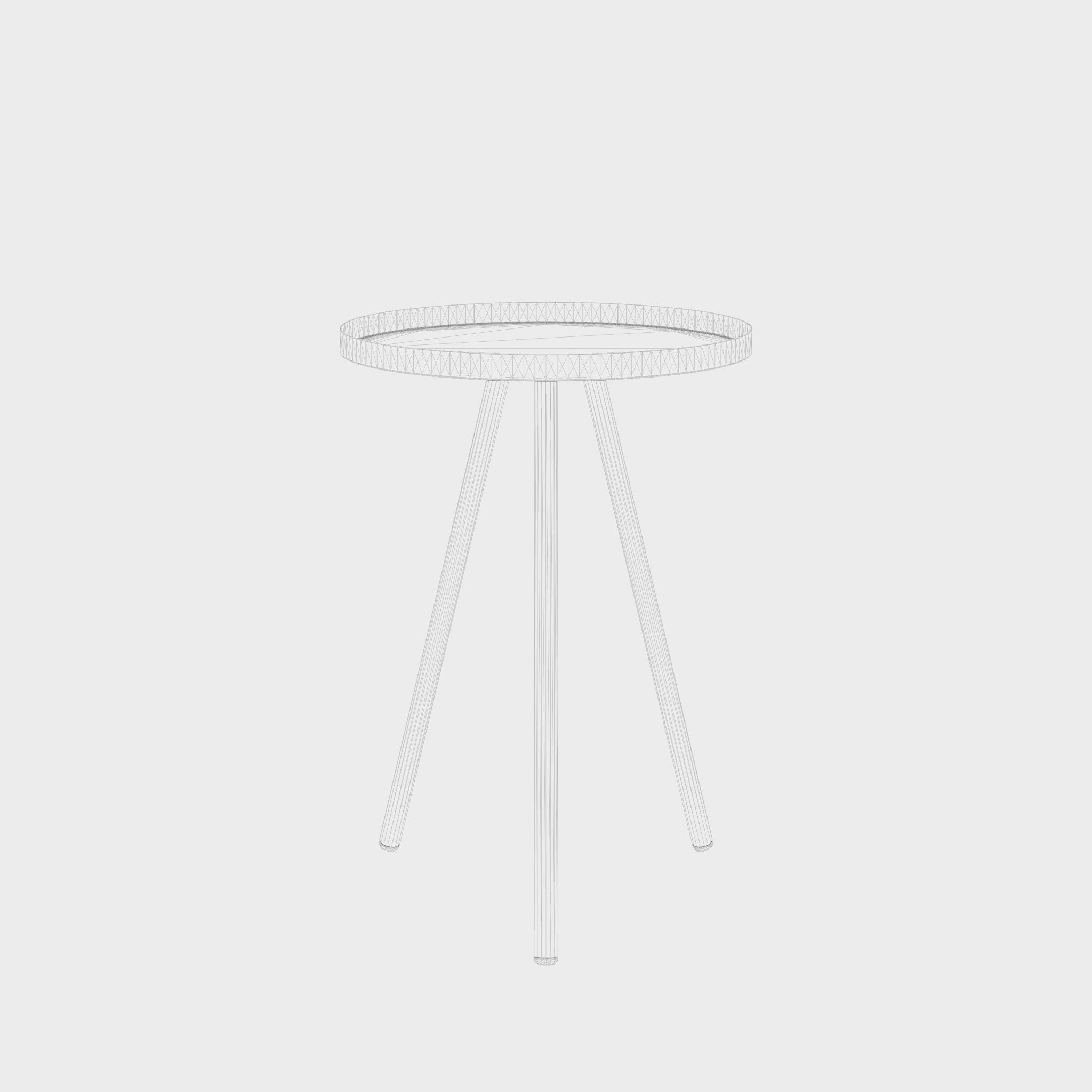 3D Model of a small side table in painted metal Low-poly 3D model_7