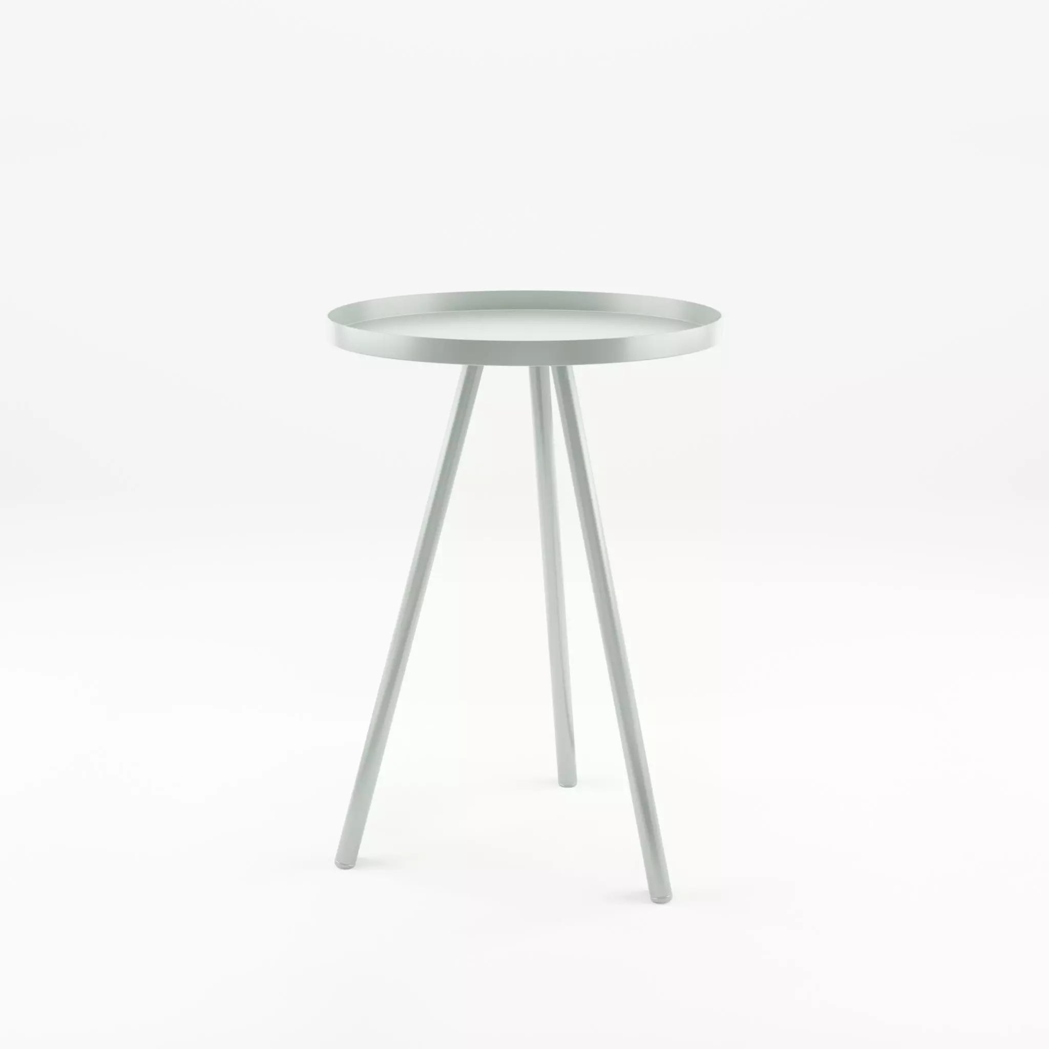 3D Model of a small side table in painted metal Low-poly 3D model_0