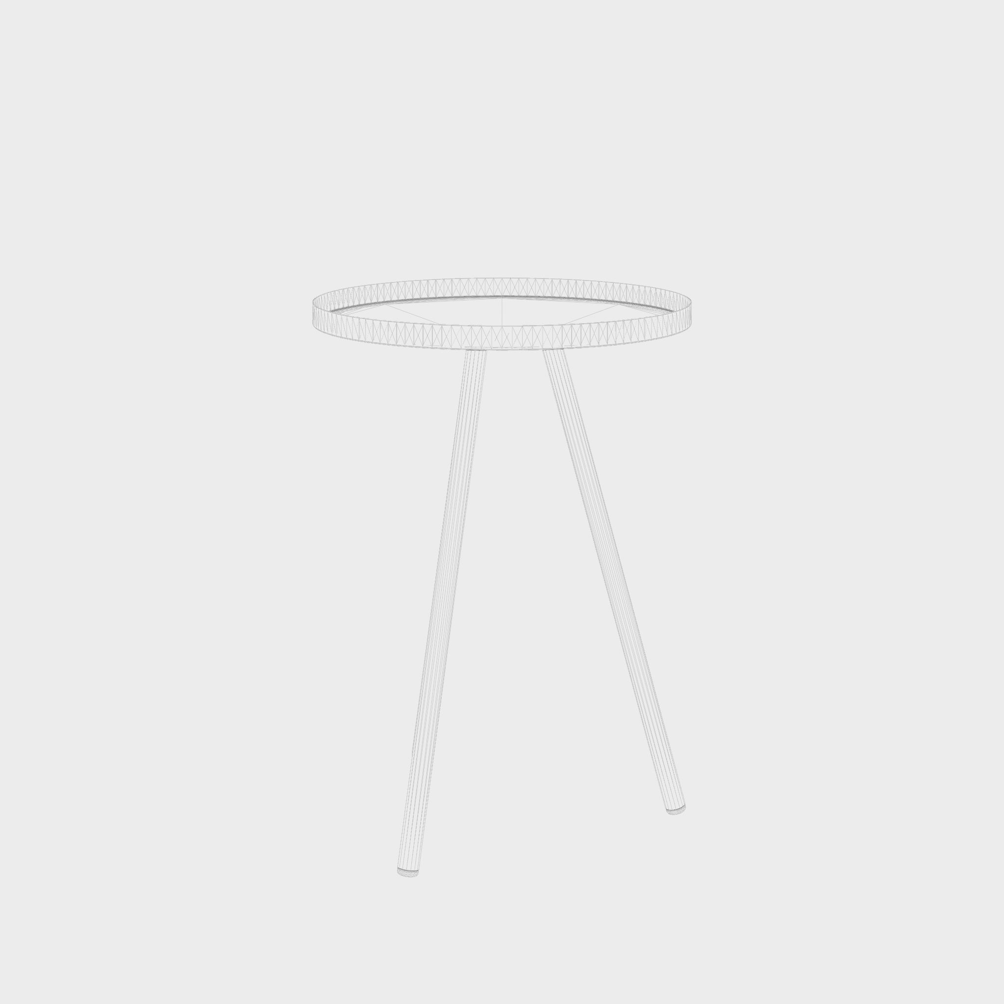 3D Model of a small side table in painted metal Low-poly 3D model_8