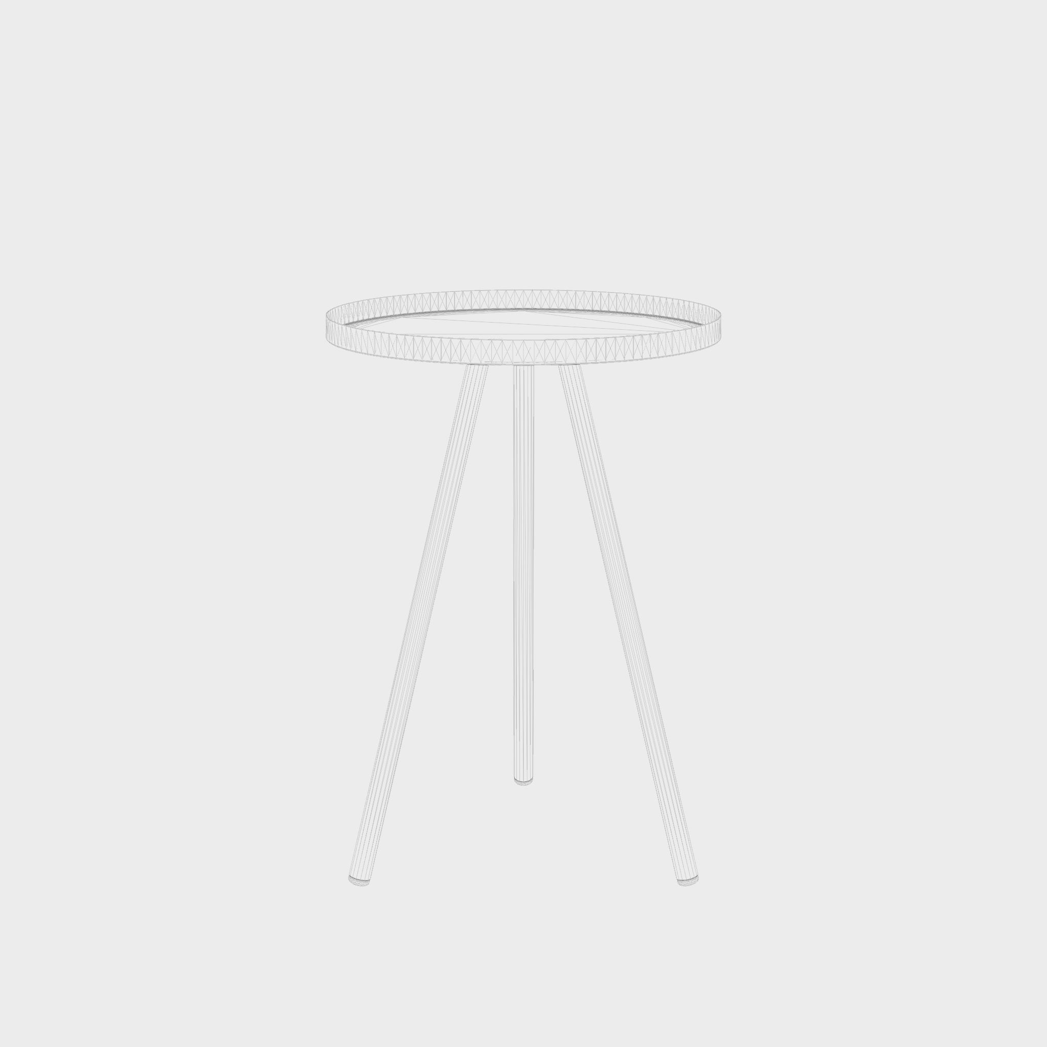 3D Model of a small side table in painted metal Low-poly 3D model_6