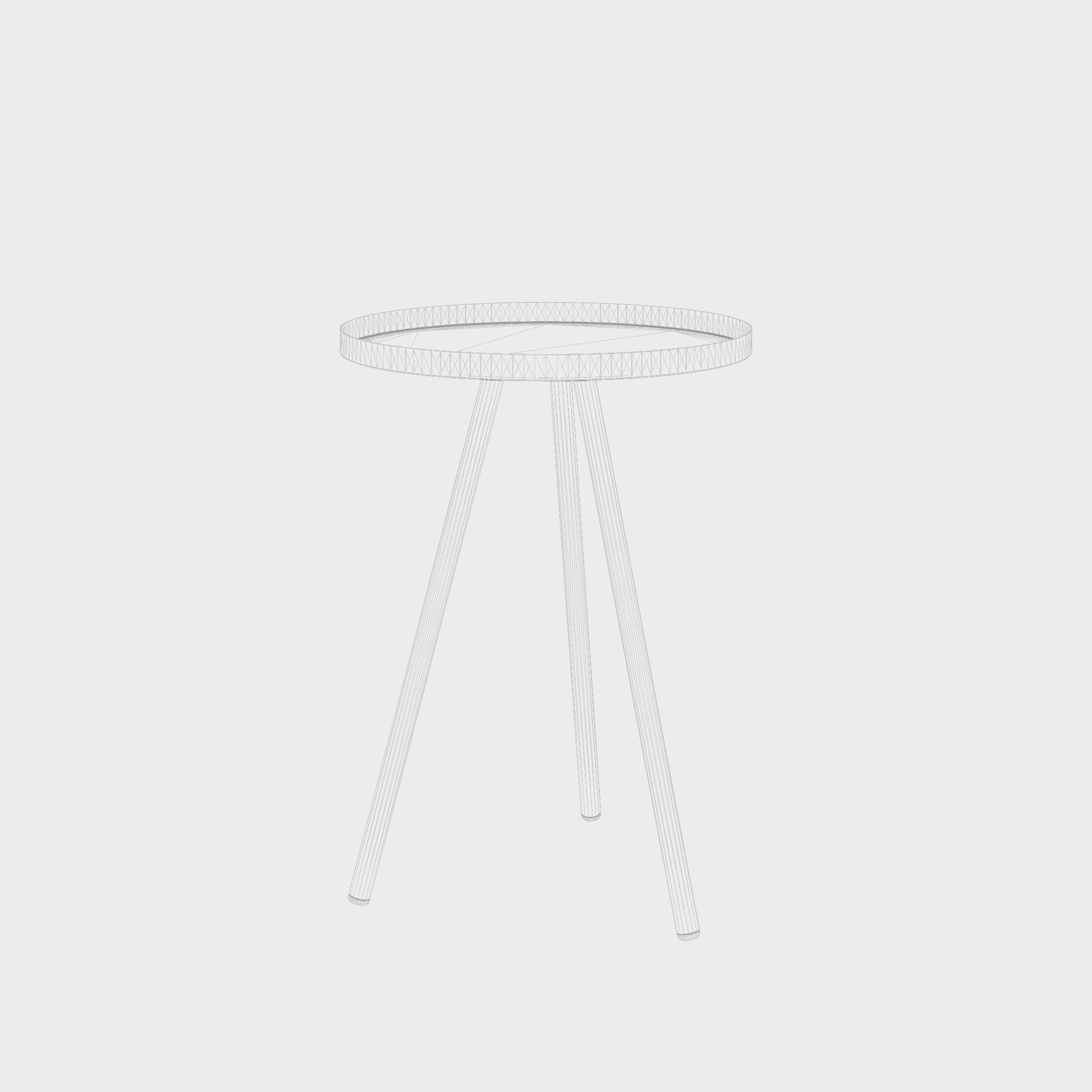 3D Model of a small side table in painted metal Low-poly 3D model_5