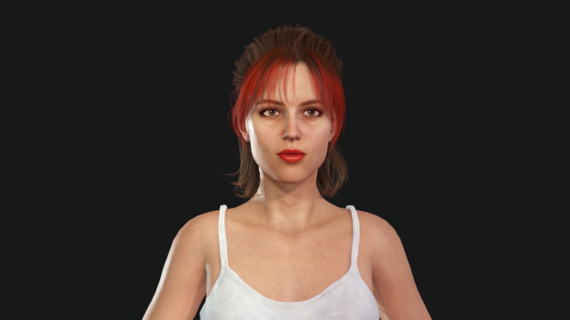 Realistic Girl naked woman Low-poly 3D model_4