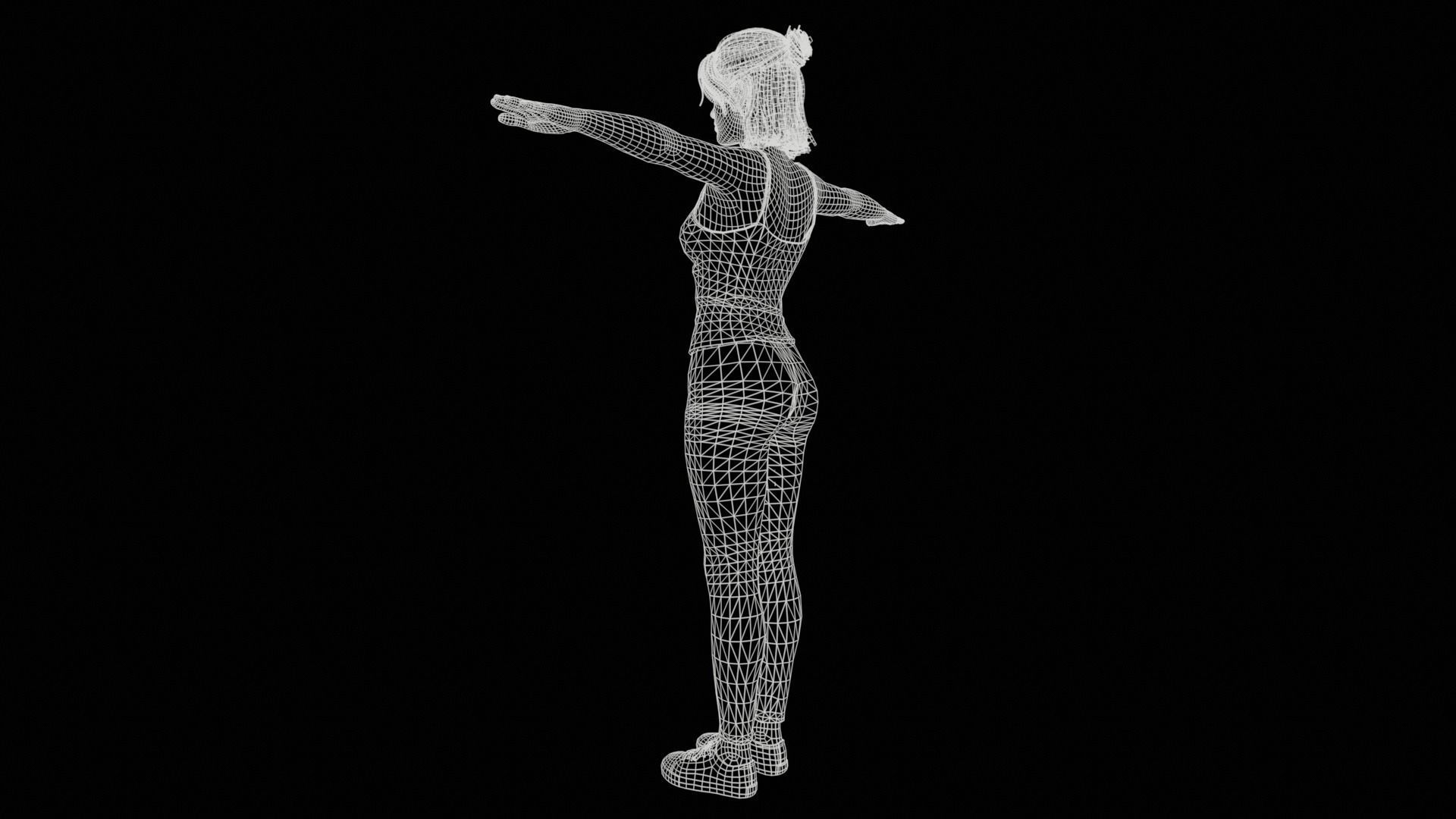 Realistic Girl naked woman Low-poly 3D model_45