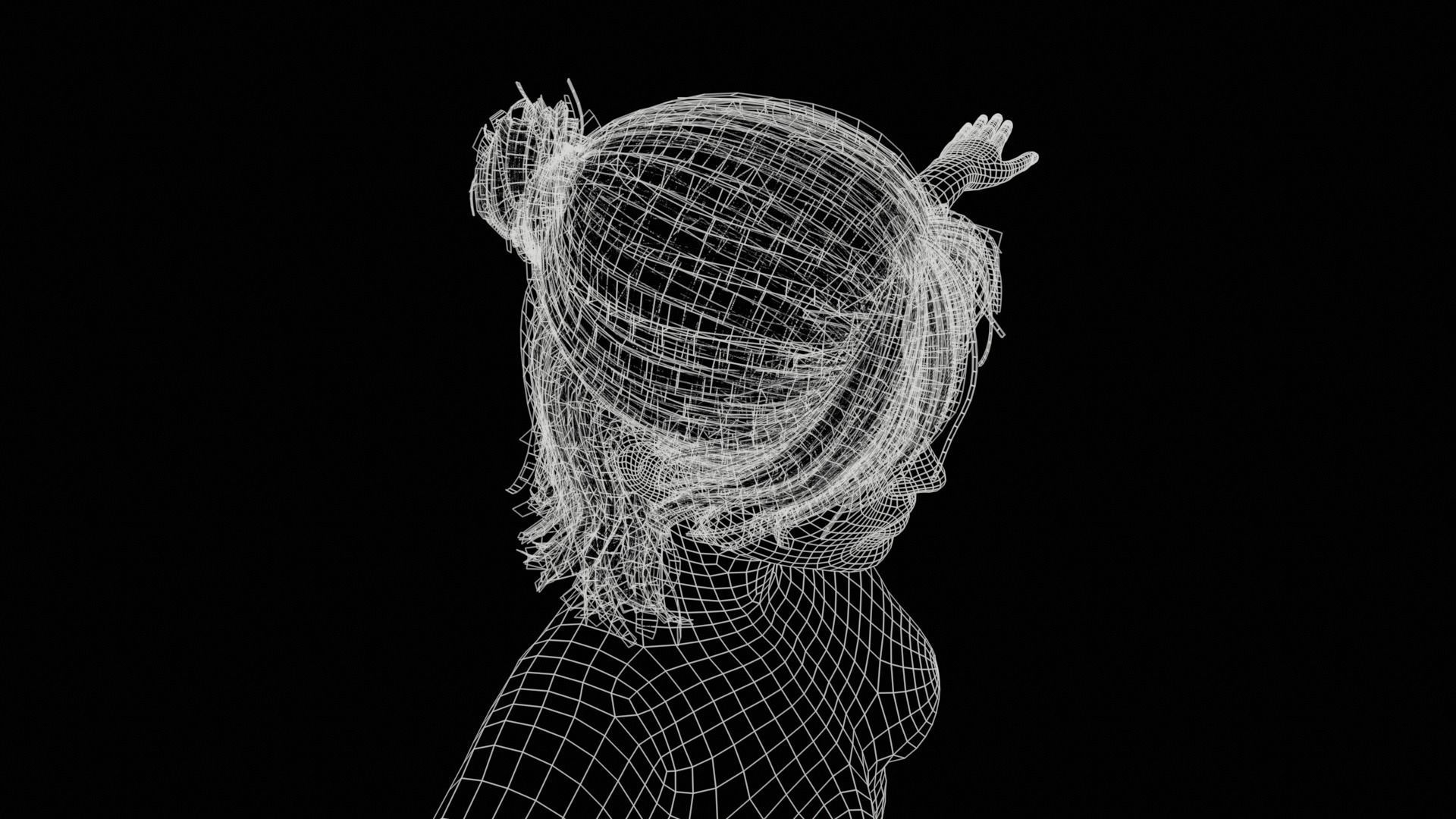 Realistic Girl naked woman Low-poly 3D model_42