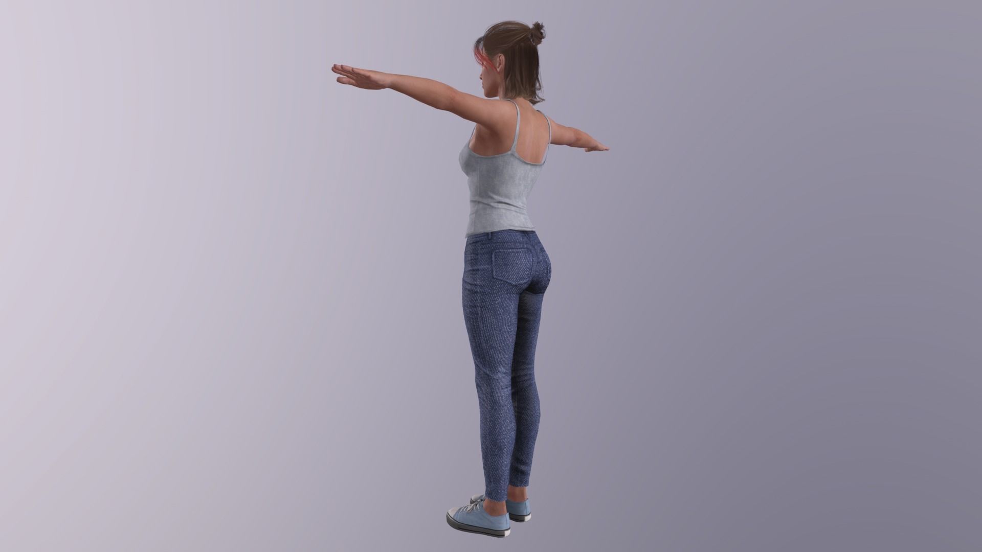 Realistic Girl naked woman Low-poly 3D model_22