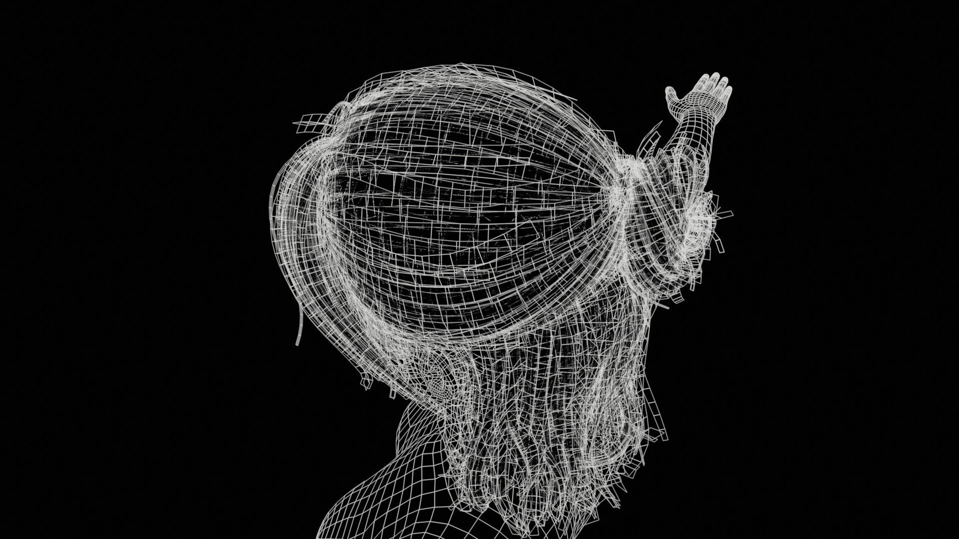 Realistic Girl naked woman Low-poly 3D model_38