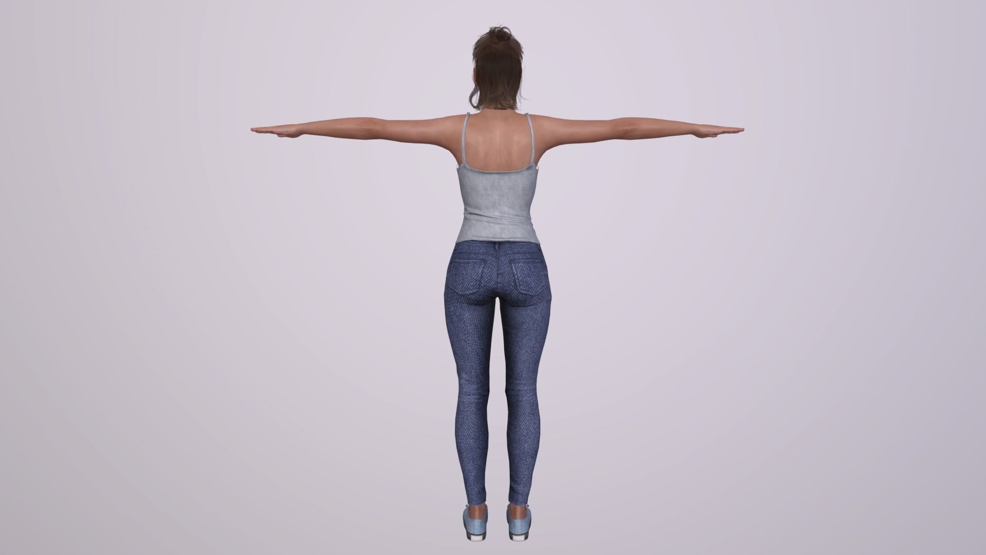 Realistic Girl naked woman Low-poly 3D model_23