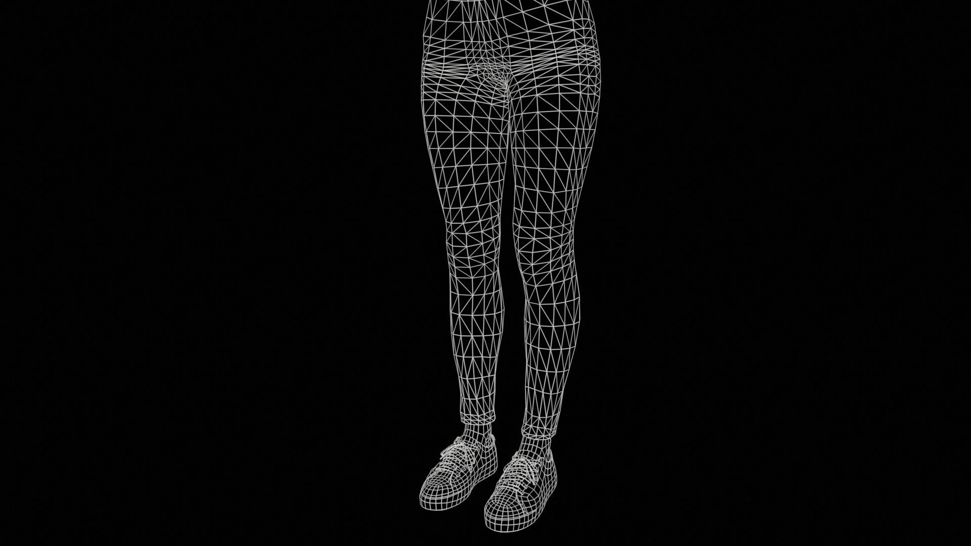 Realistic Girl naked woman Low-poly 3D model_44