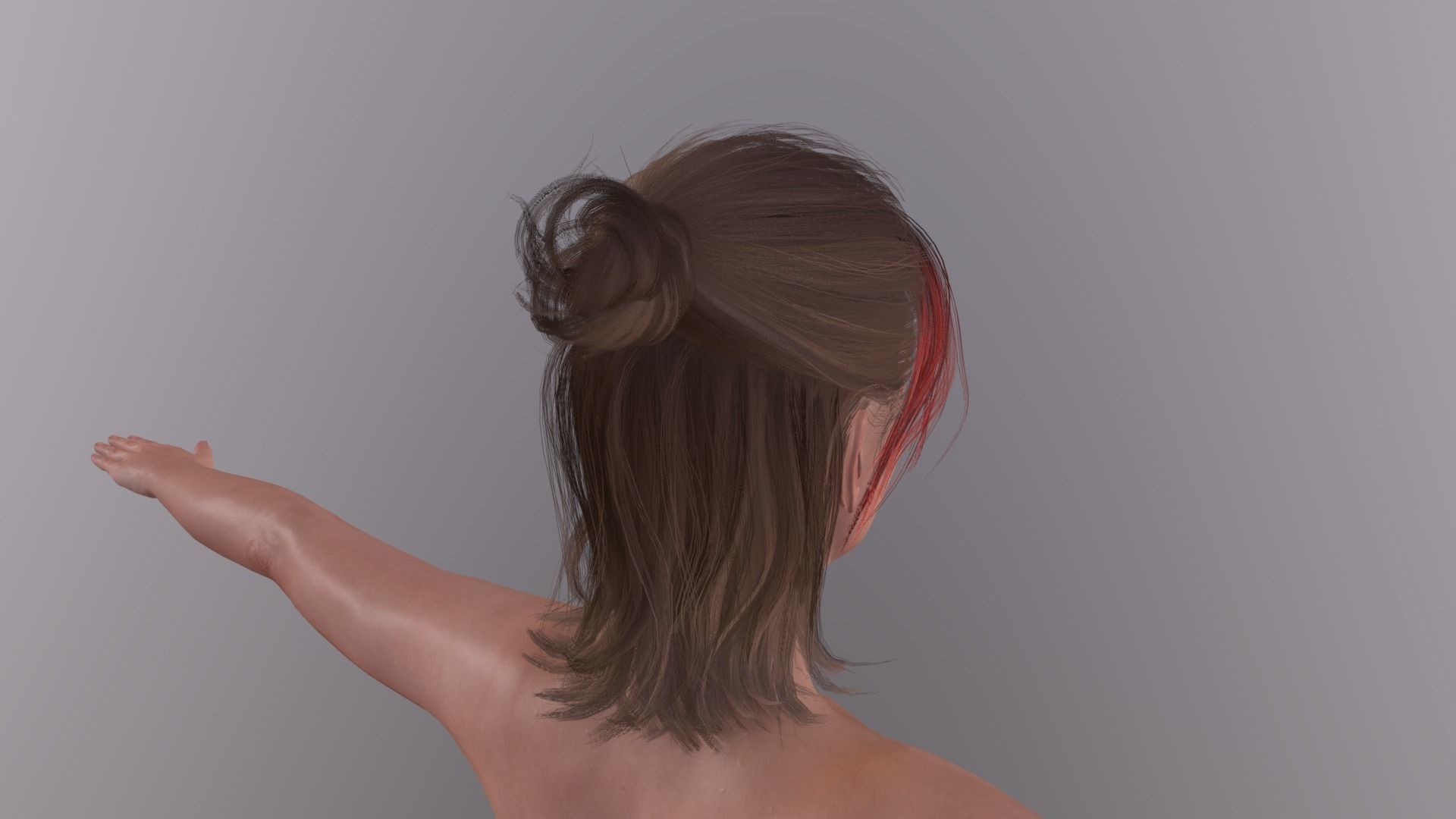 Realistic Girl naked woman Low-poly 3D model_19