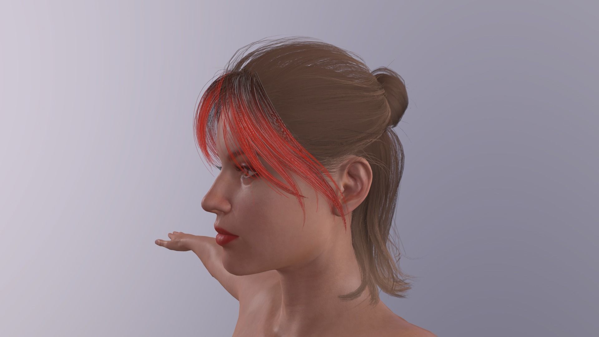 Realistic Girl naked woman Low-poly 3D model_17