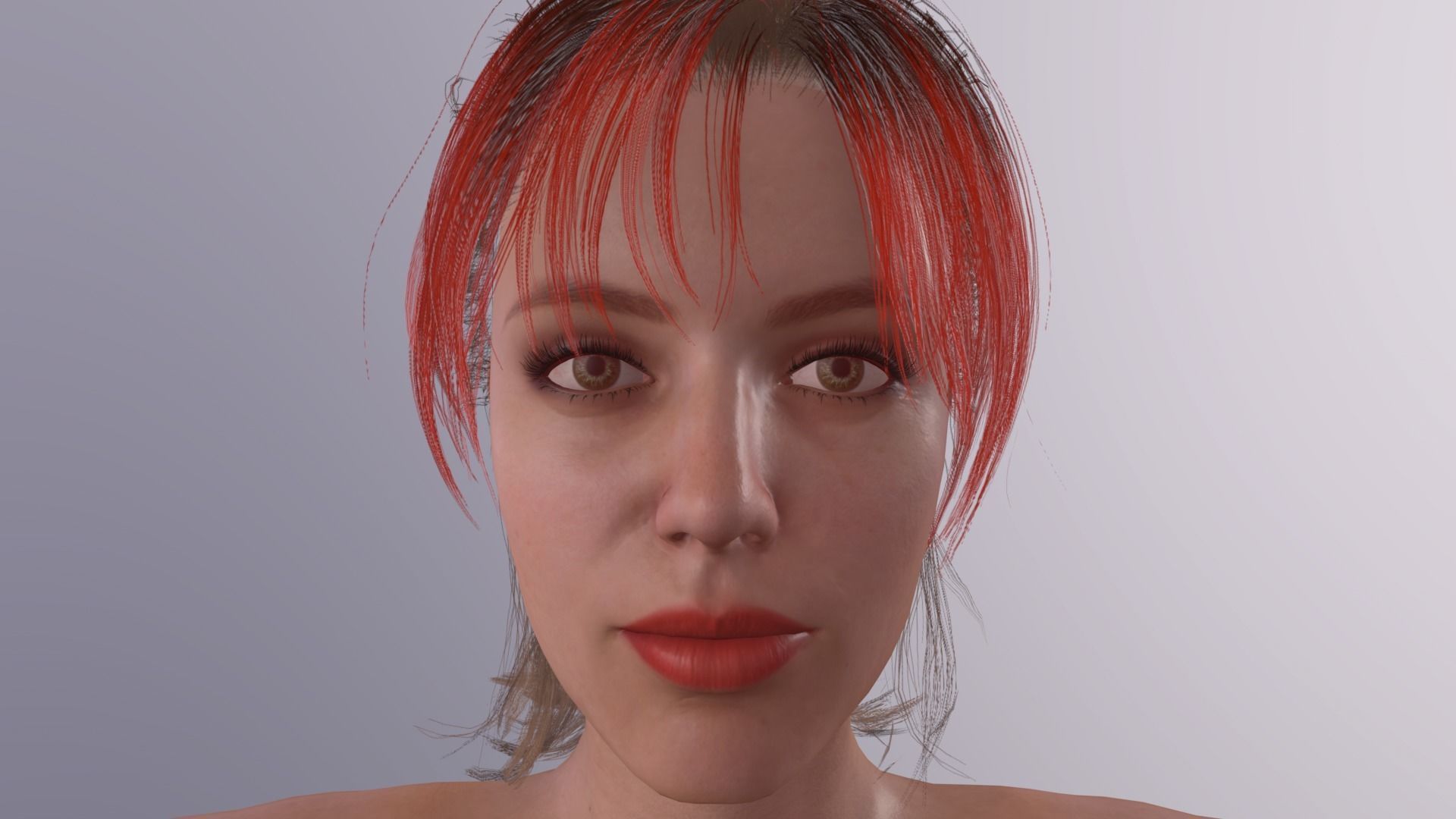 Realistic Girl naked woman Low-poly 3D model_16