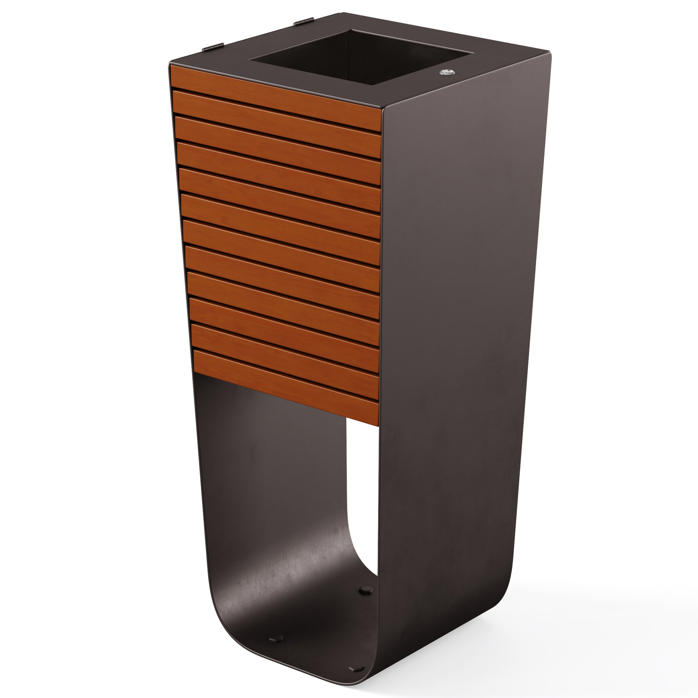 Park benches KARMA with litter bin by Concept urbain 3D model_7