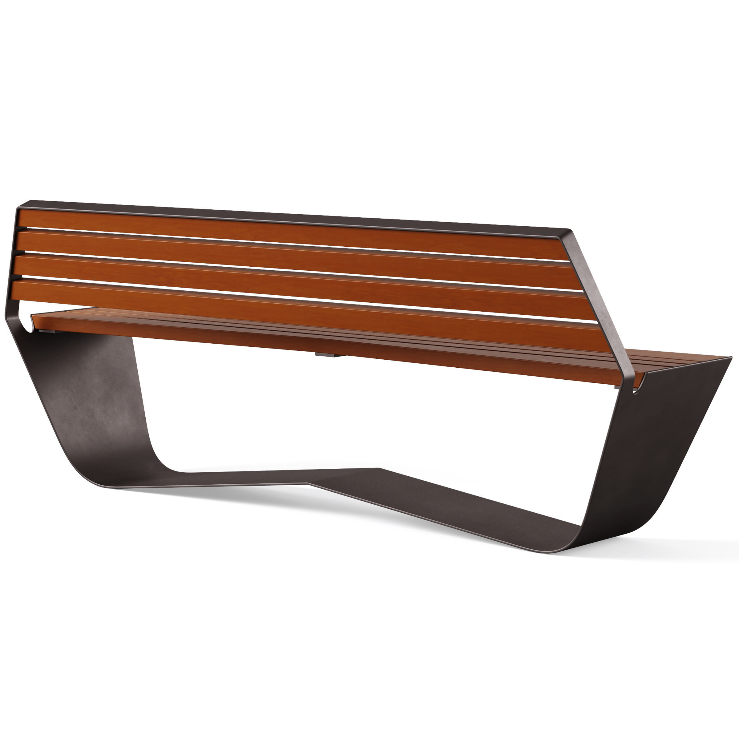 Park benches KARMA with litter bin by Concept urbain 3D model_2