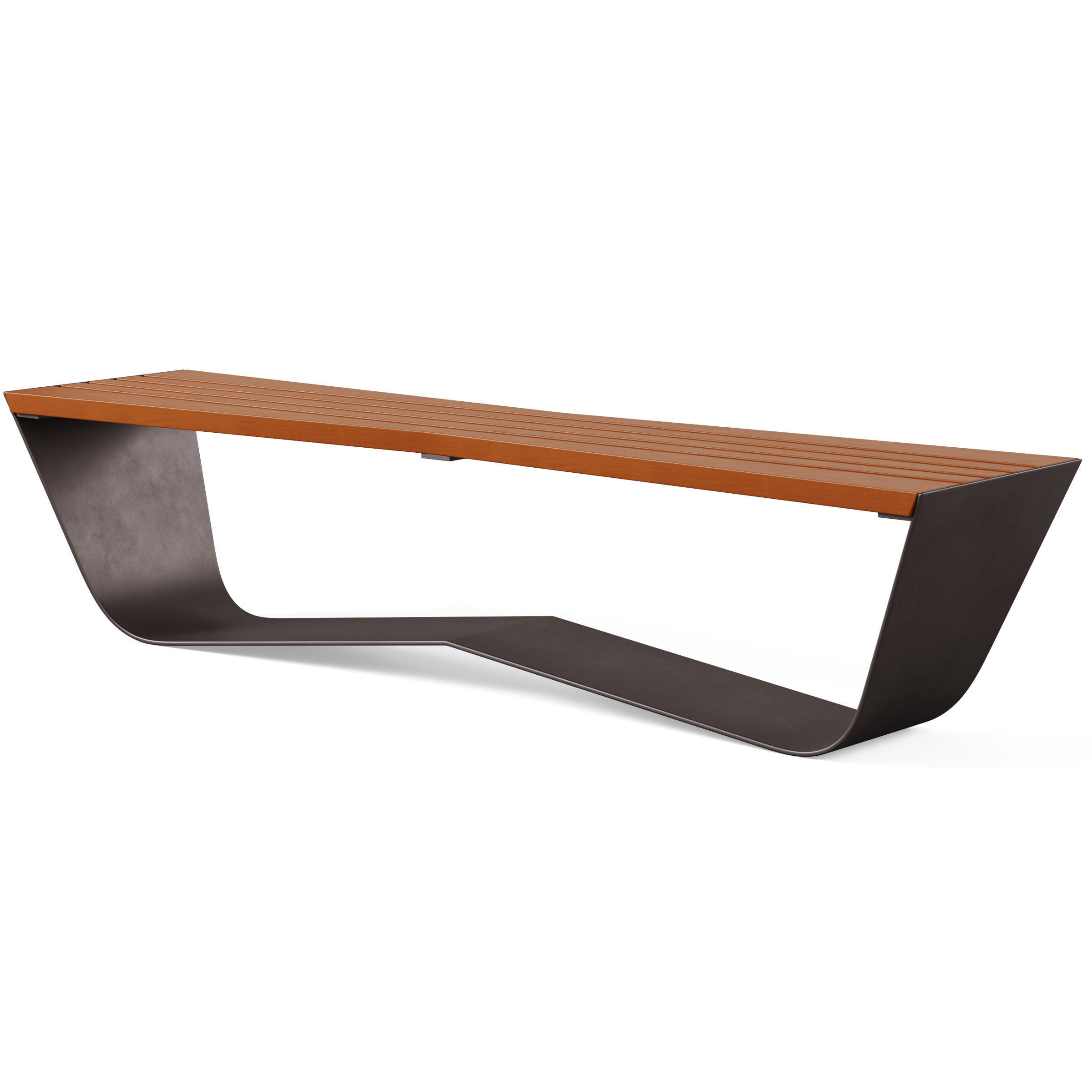 Park benches KARMA with litter bin by Concept urbain 3D model_5