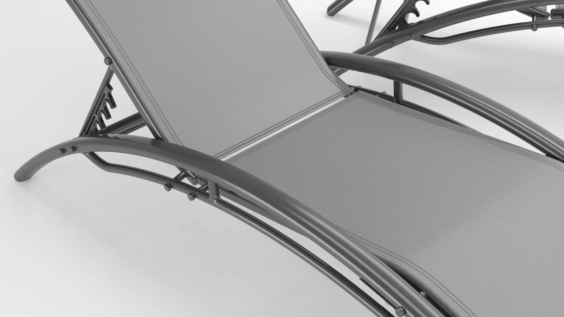  2-Piece Aluminum Chaise Lounge Outdoor Lounge Chair 3D model_5