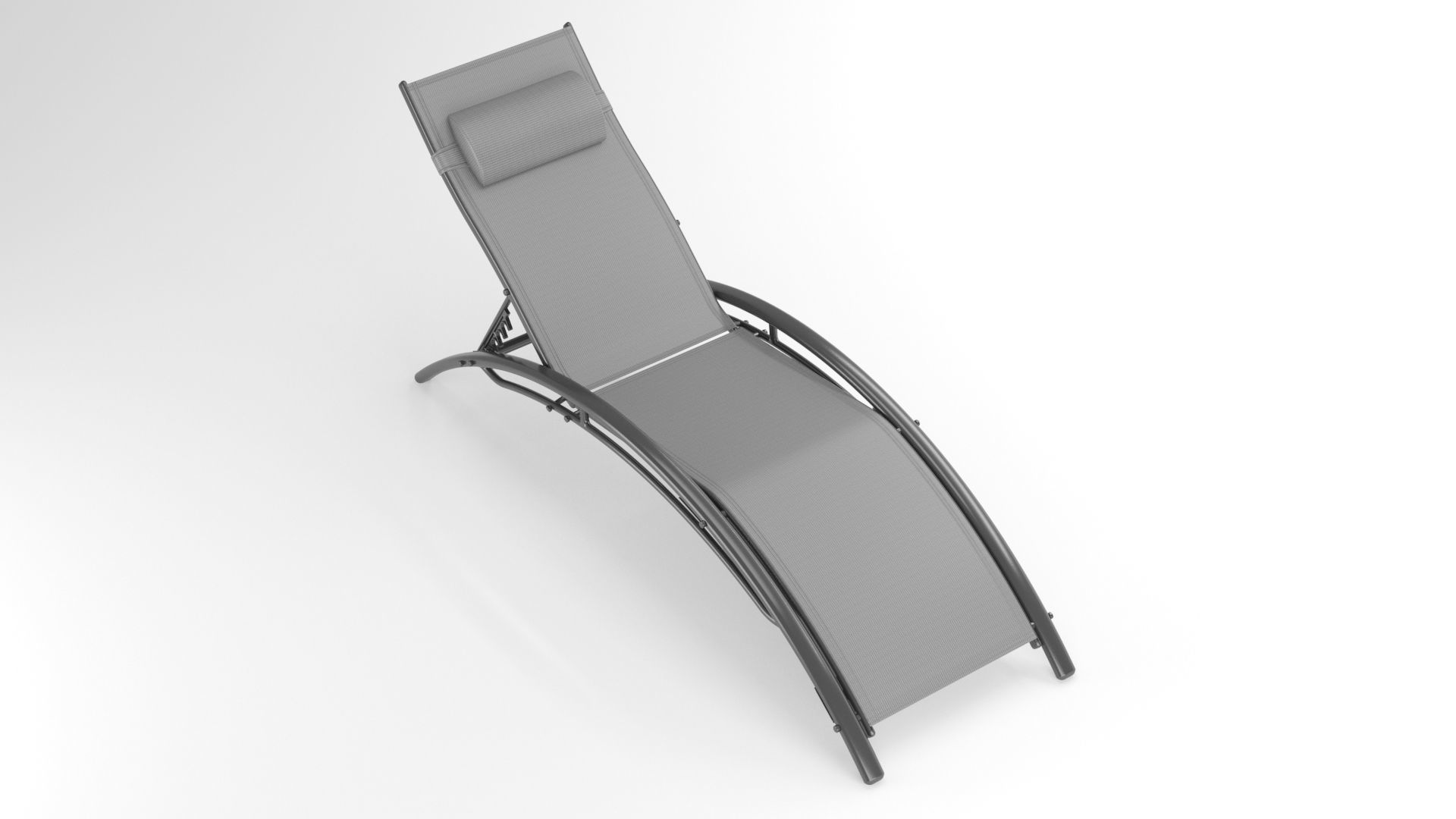  2-Piece Aluminum Chaise Lounge Outdoor Lounge Chair 3D model_1