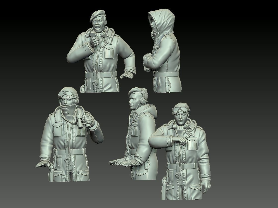 British tank crew ww2 3D print model_12